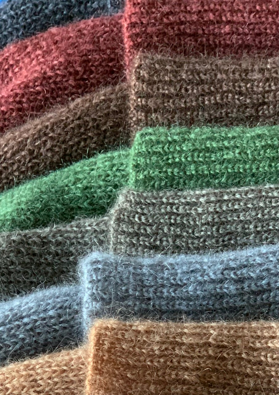 Soft knitted mohair winter beanies
