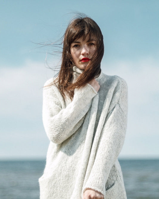 Soft warm alpaca & merino wool cardigan for women