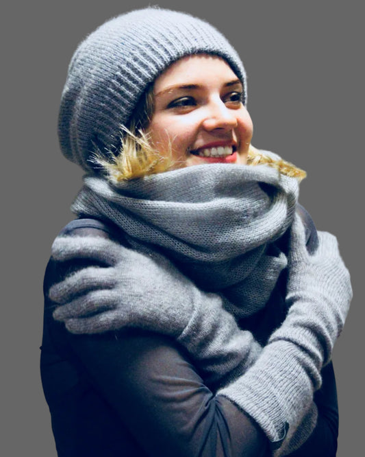 Soft warm kid mohair & silk gloves for women