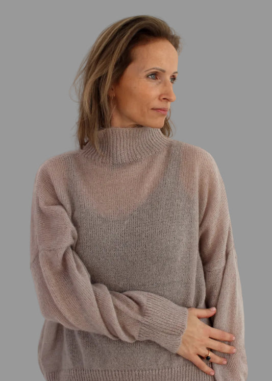 Warm breathable kid mohair & silk turtleneck sweater