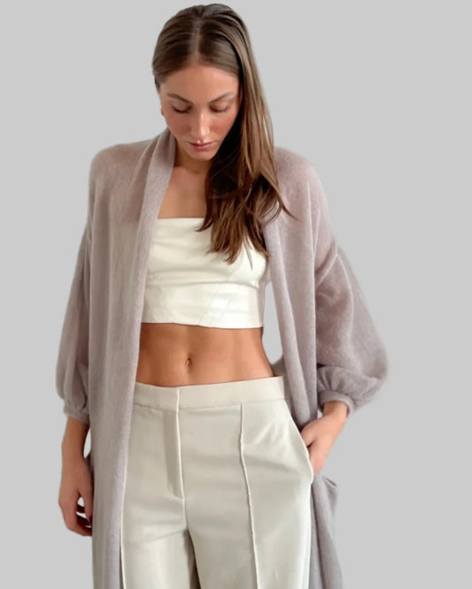 Breathable kid mohair & silk knitwear with relaxed fit