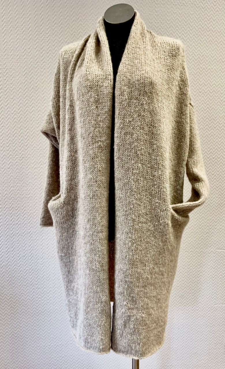 Alpaca & Merino Wool Long Cardigan with Pockets
