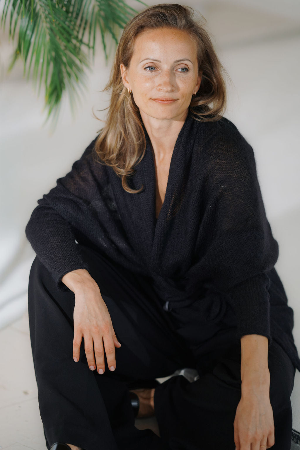 Women's relaxed-fit mohair round cardigan