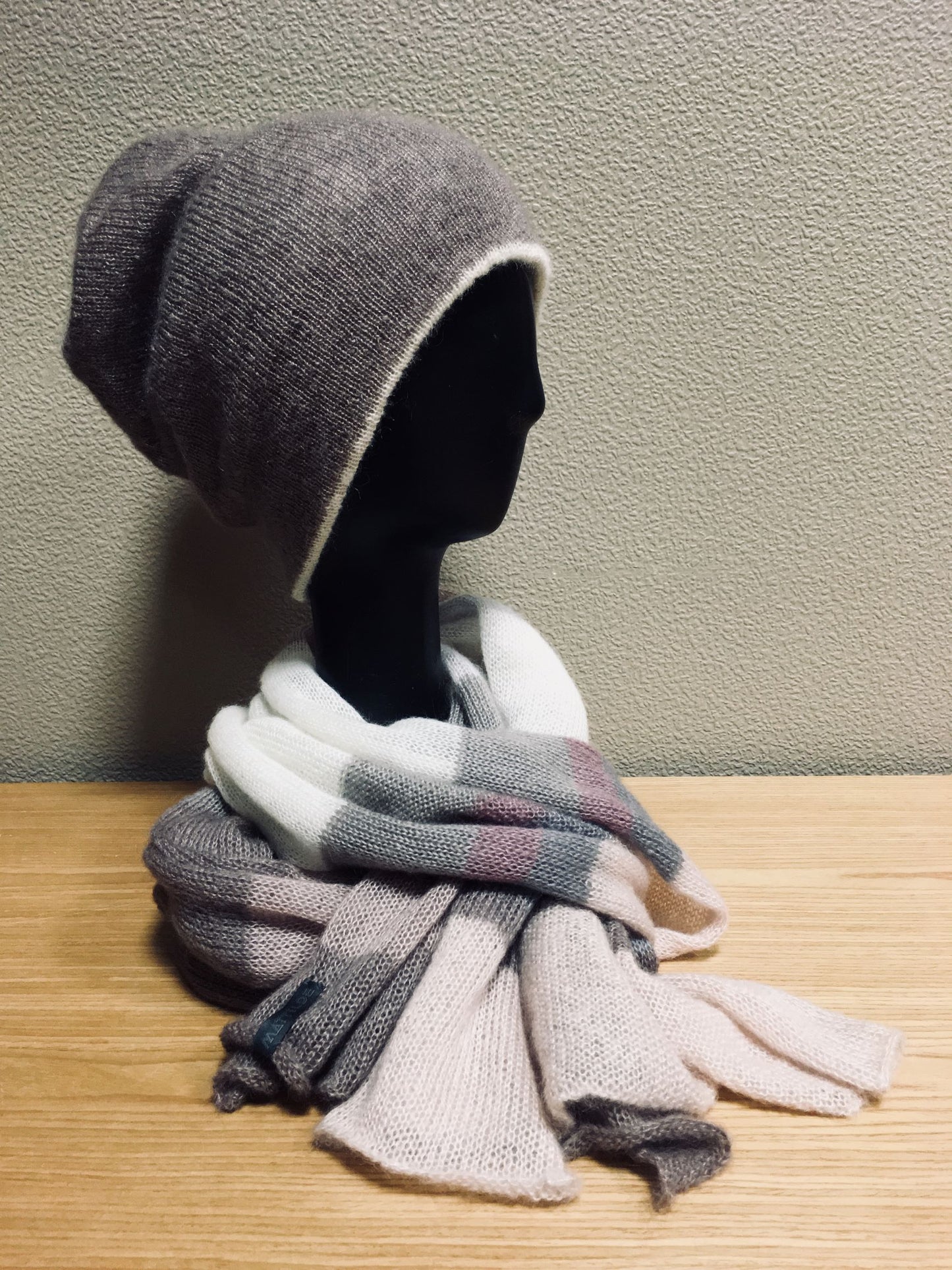 Kid Mohair & Silk Reversible Two Color Beanie