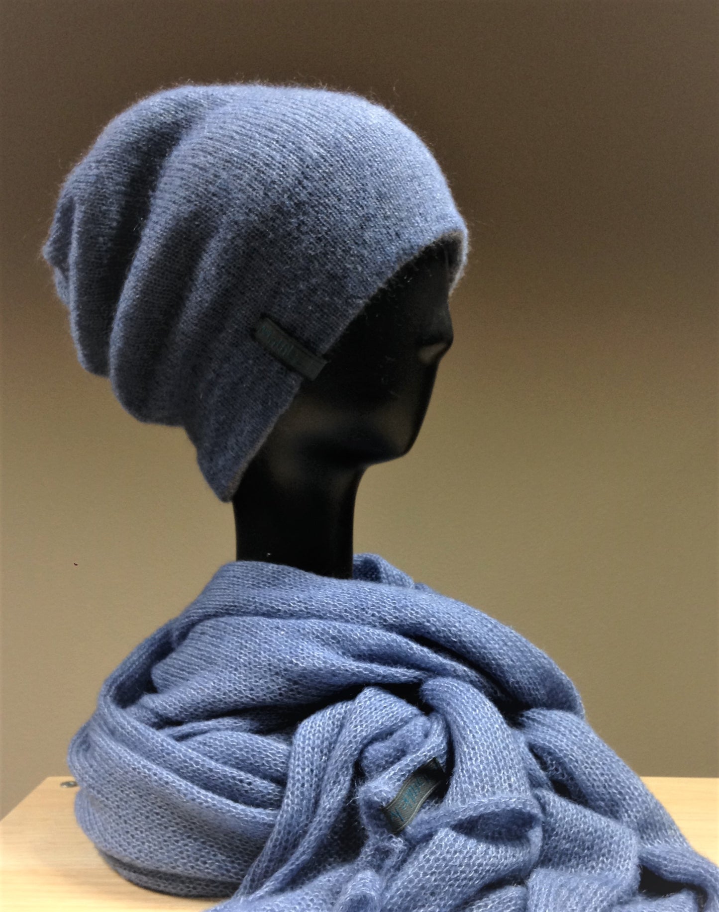 Kid Mohair & Silk Reversible Two Color Beanie