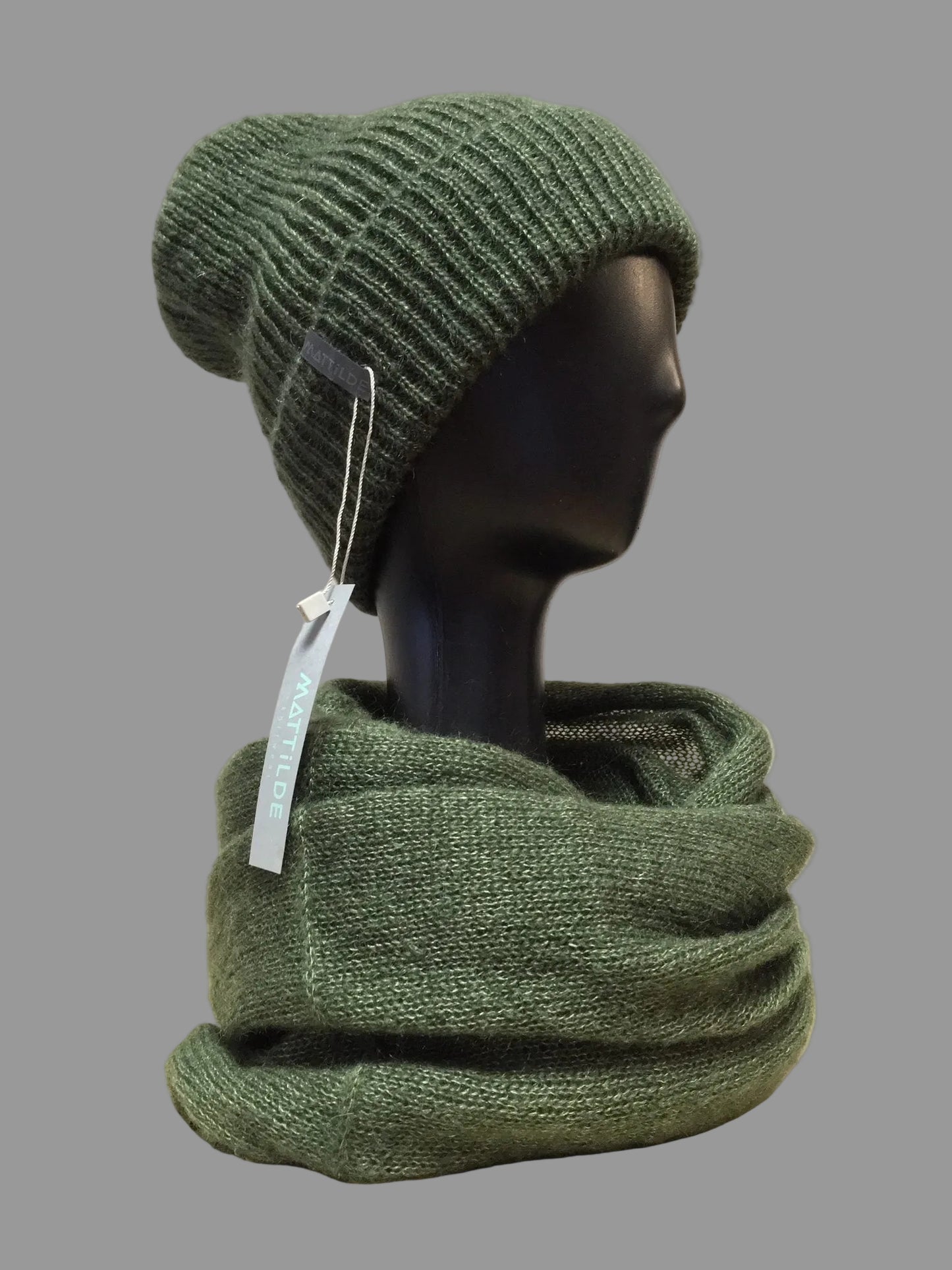 Handcrafted warm mohair ribbed beanie