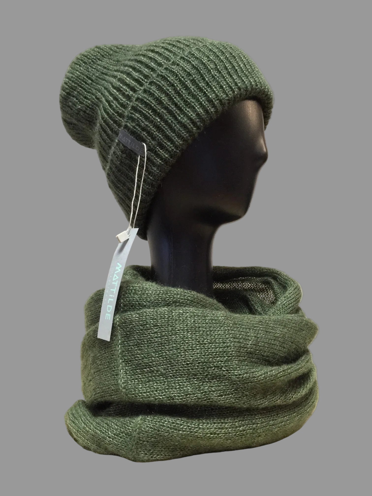 Handcrafted warm mohair ribbed beanie