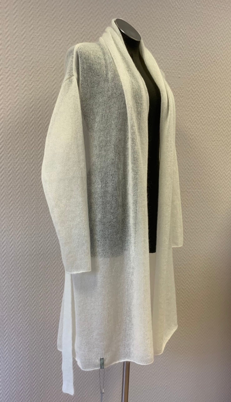 Kid Mohair & Silk Long Cardigan with Belt