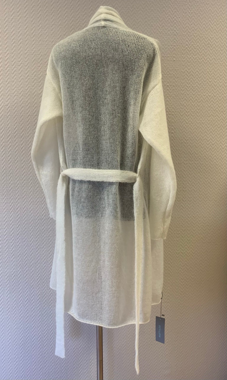 Kid Mohair & Silk Long Cardigan with Belt