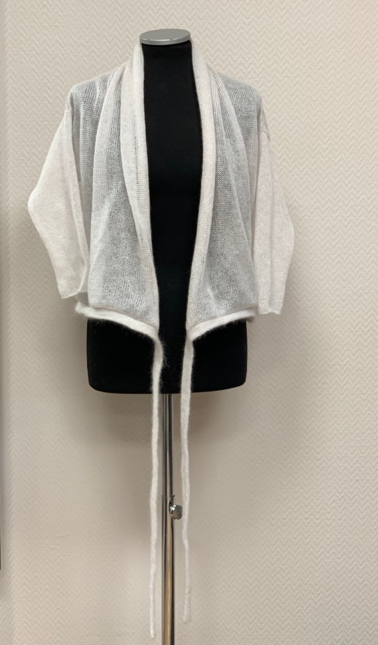 Kid Mohair & Silk Cropped Wrap Cardigan