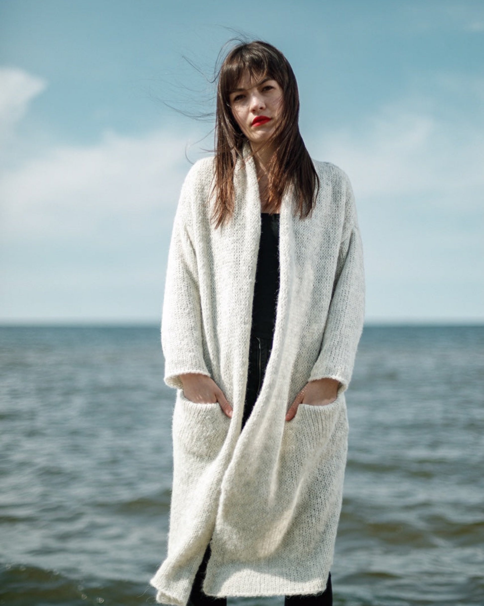Breathable alpaca & merino wool knitwear with pockets