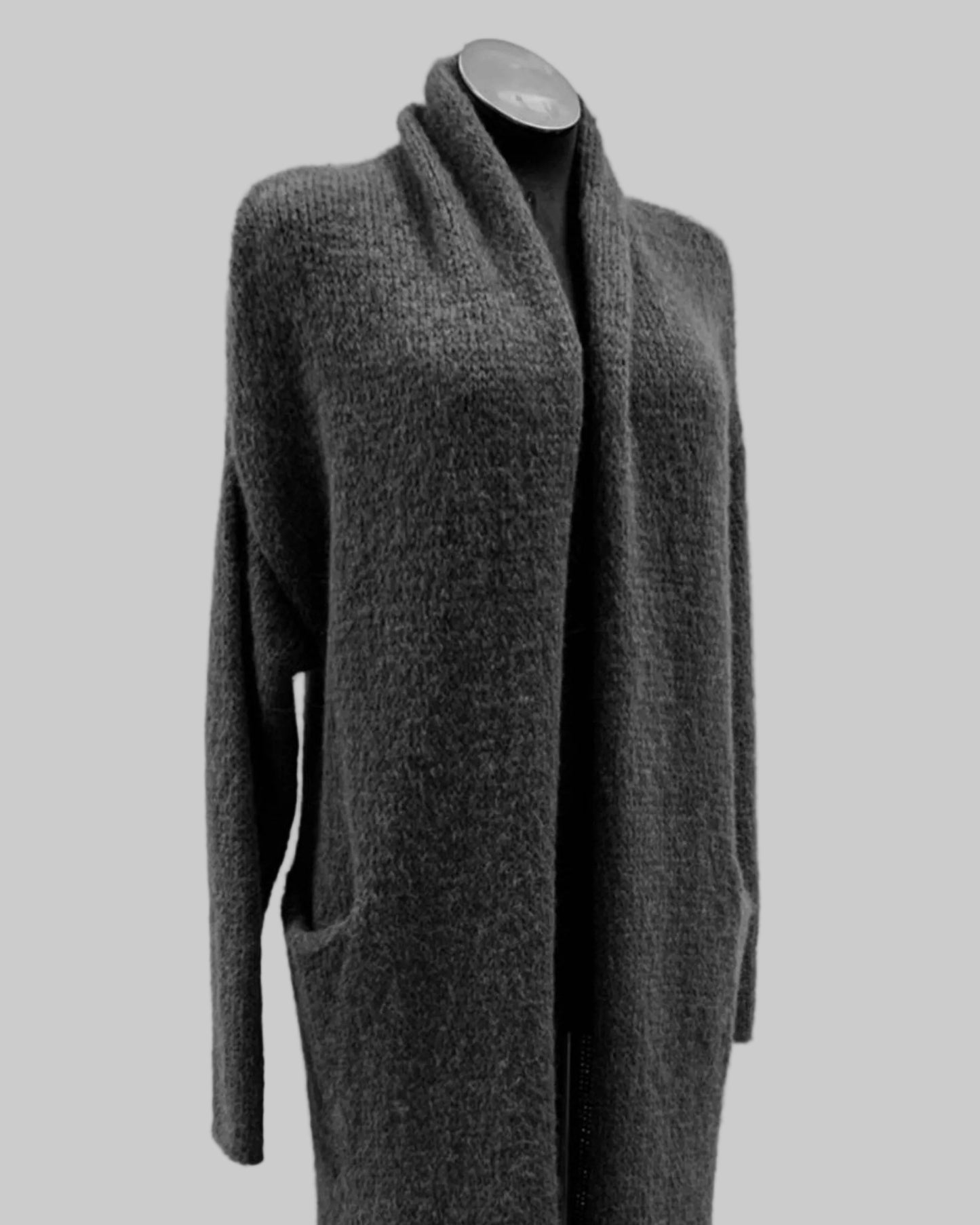 Alpaca & Merino Wool Long Cardigan with Pockets