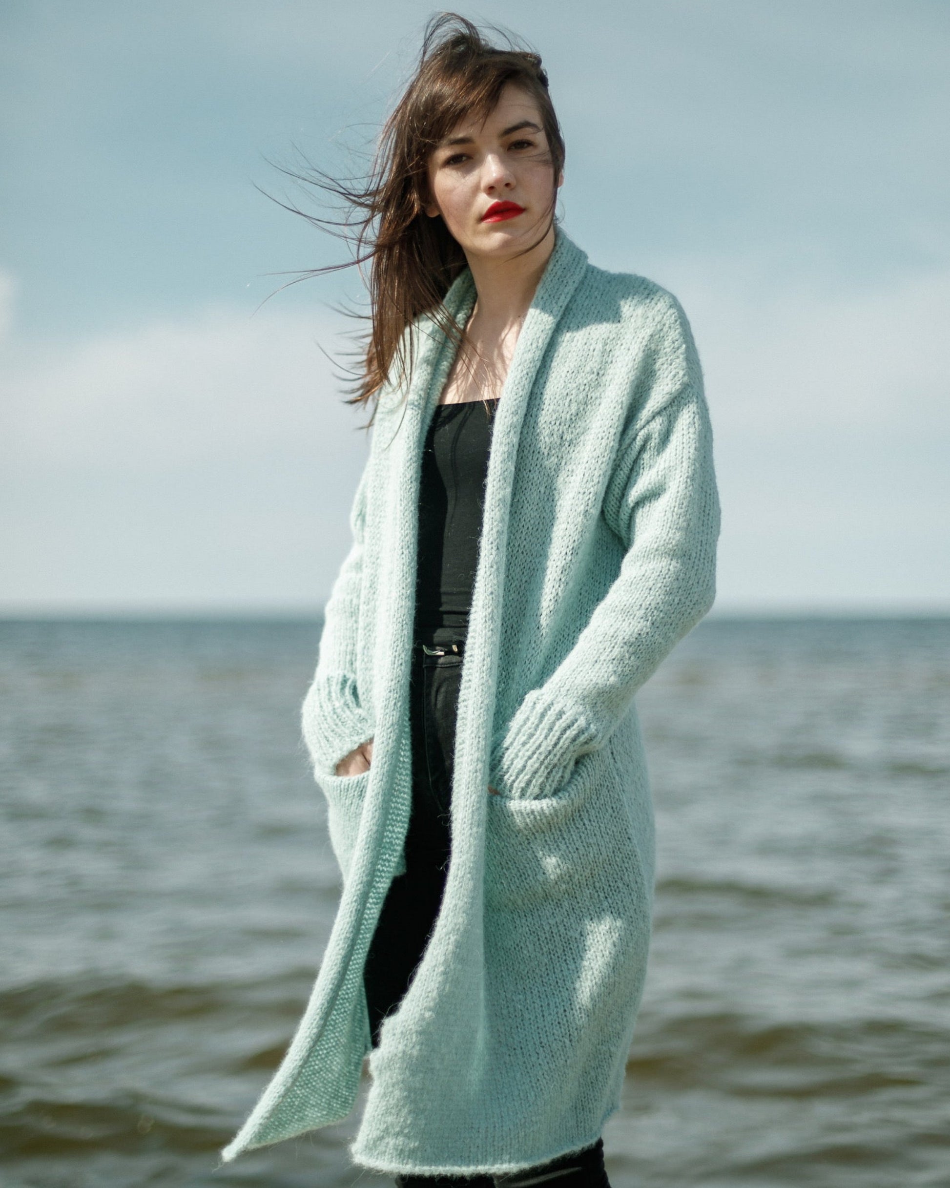 Soft knit texture in alpaca & merino wool