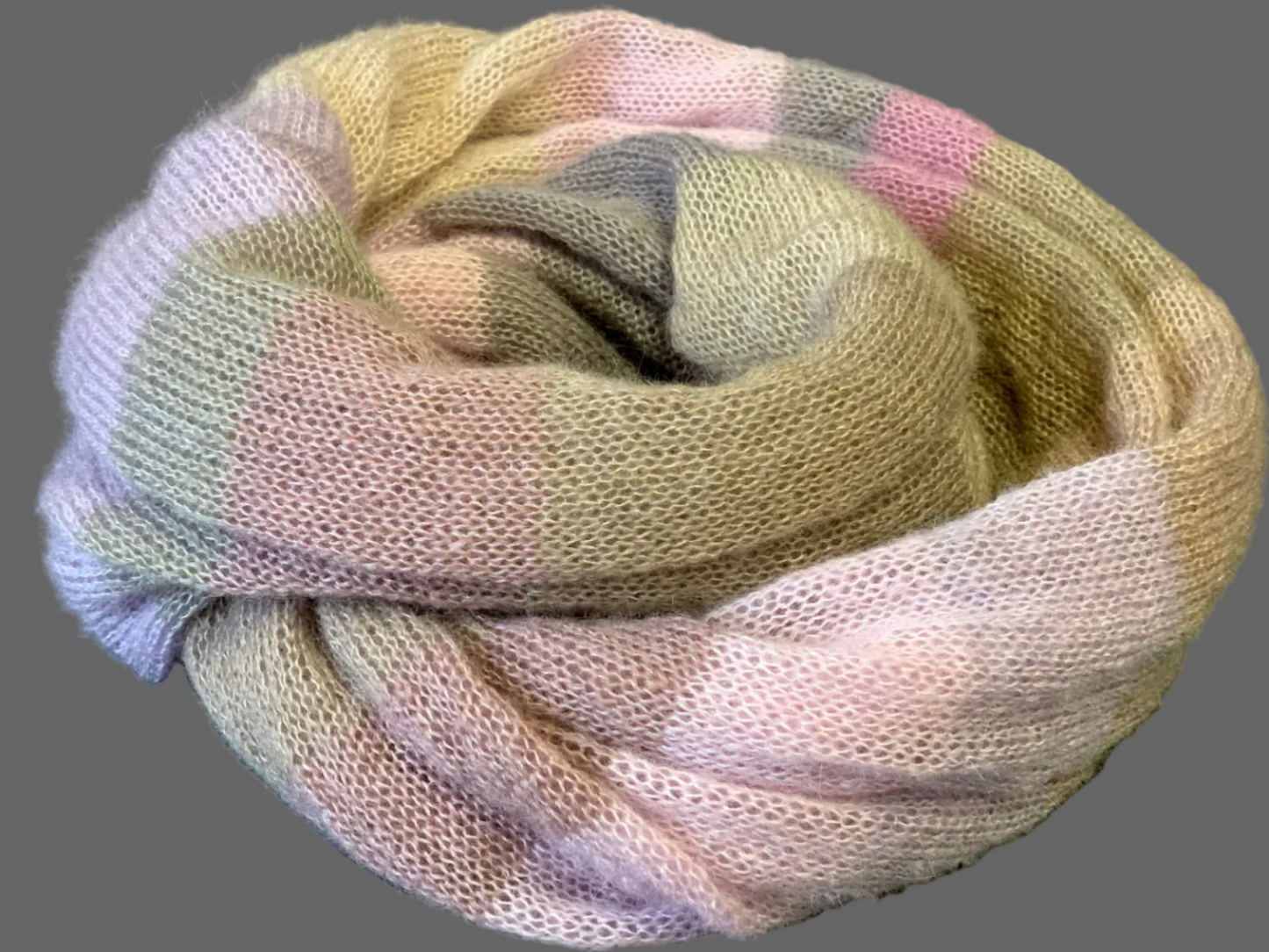 Breathable kid mohair & silk tunnel scarf