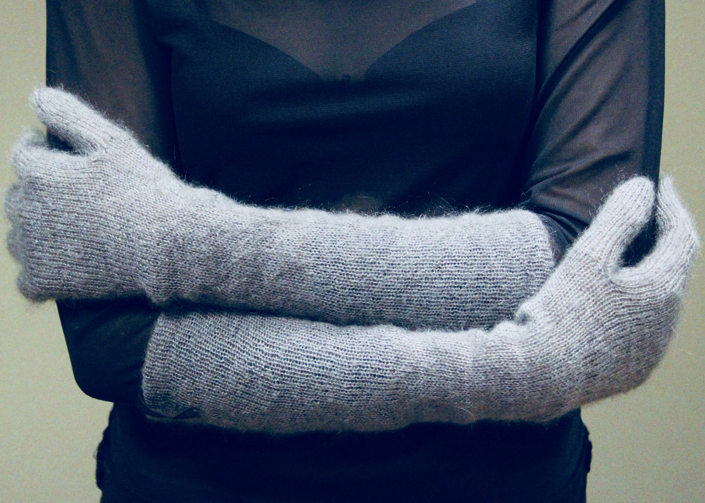 Kid Mohair & Silk Long Gloves