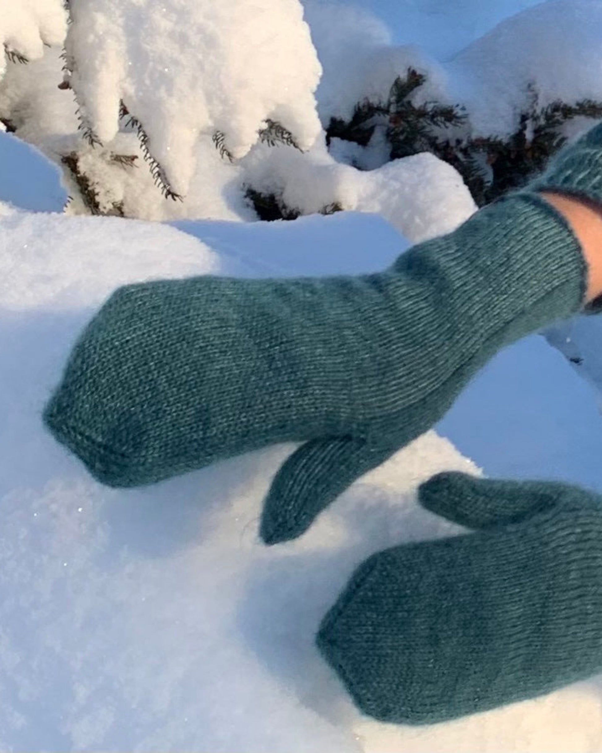 Soft warm kid mohair & silk mittens for women