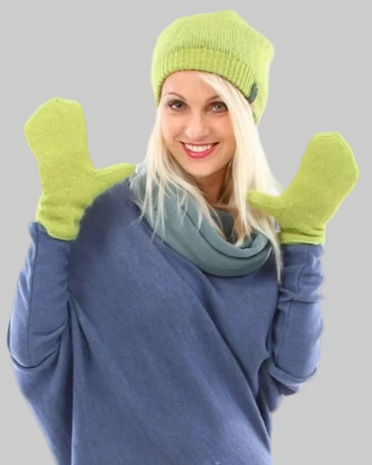 Handmade kid mohair & silk mittens