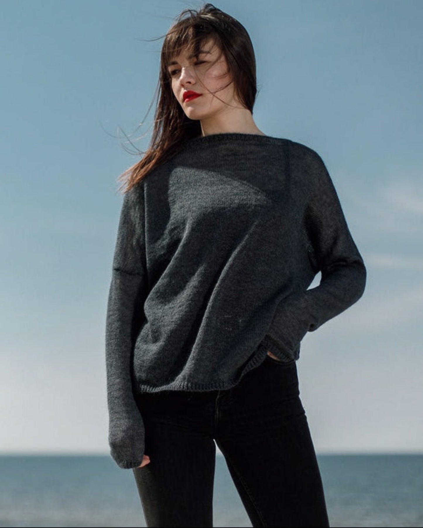 Premium handmade classic sweater in kid mohair & silk