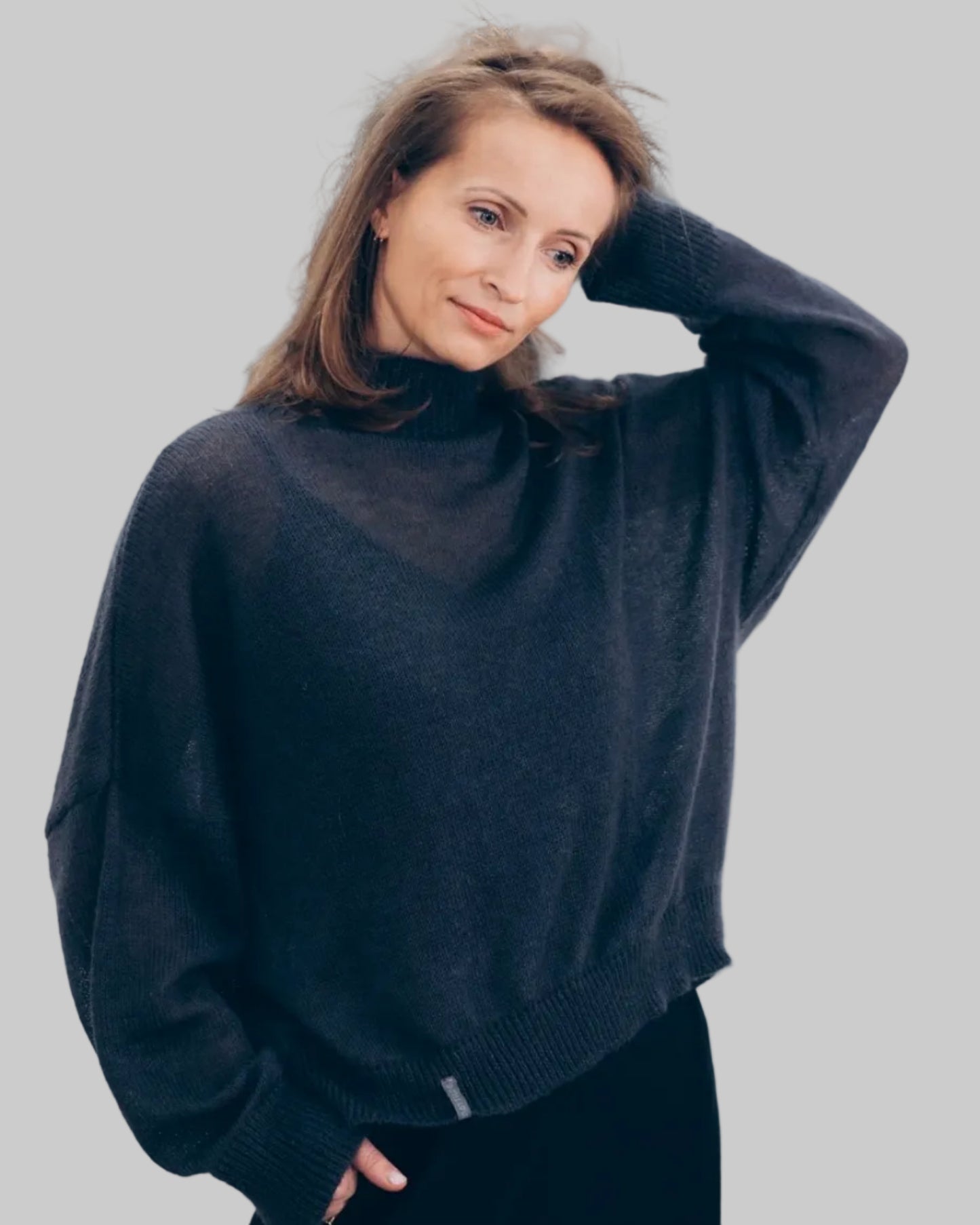 Luxury handmade kid mohair & silk sweater for women