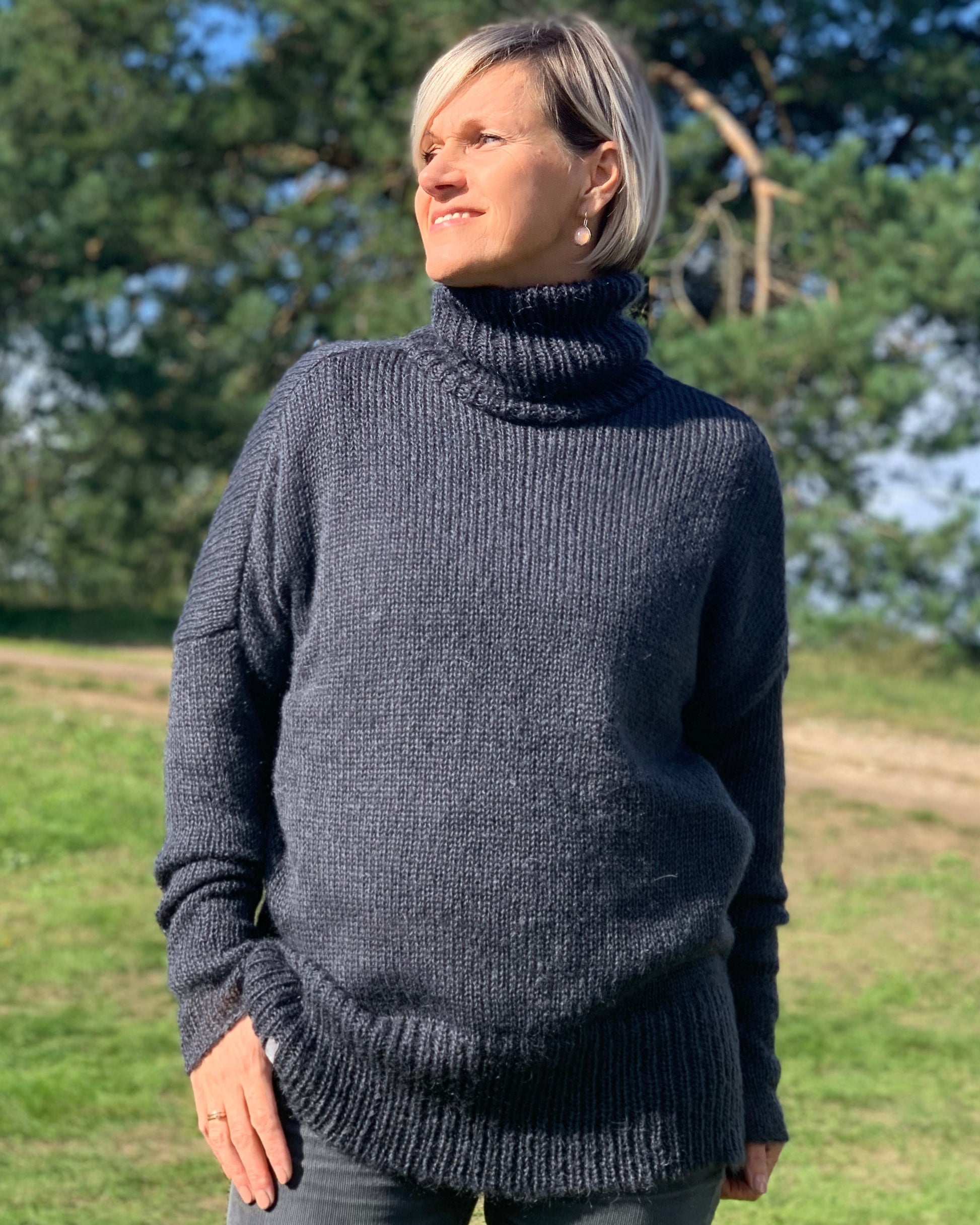 Grey soft knit texture in thick kid mohair & silk