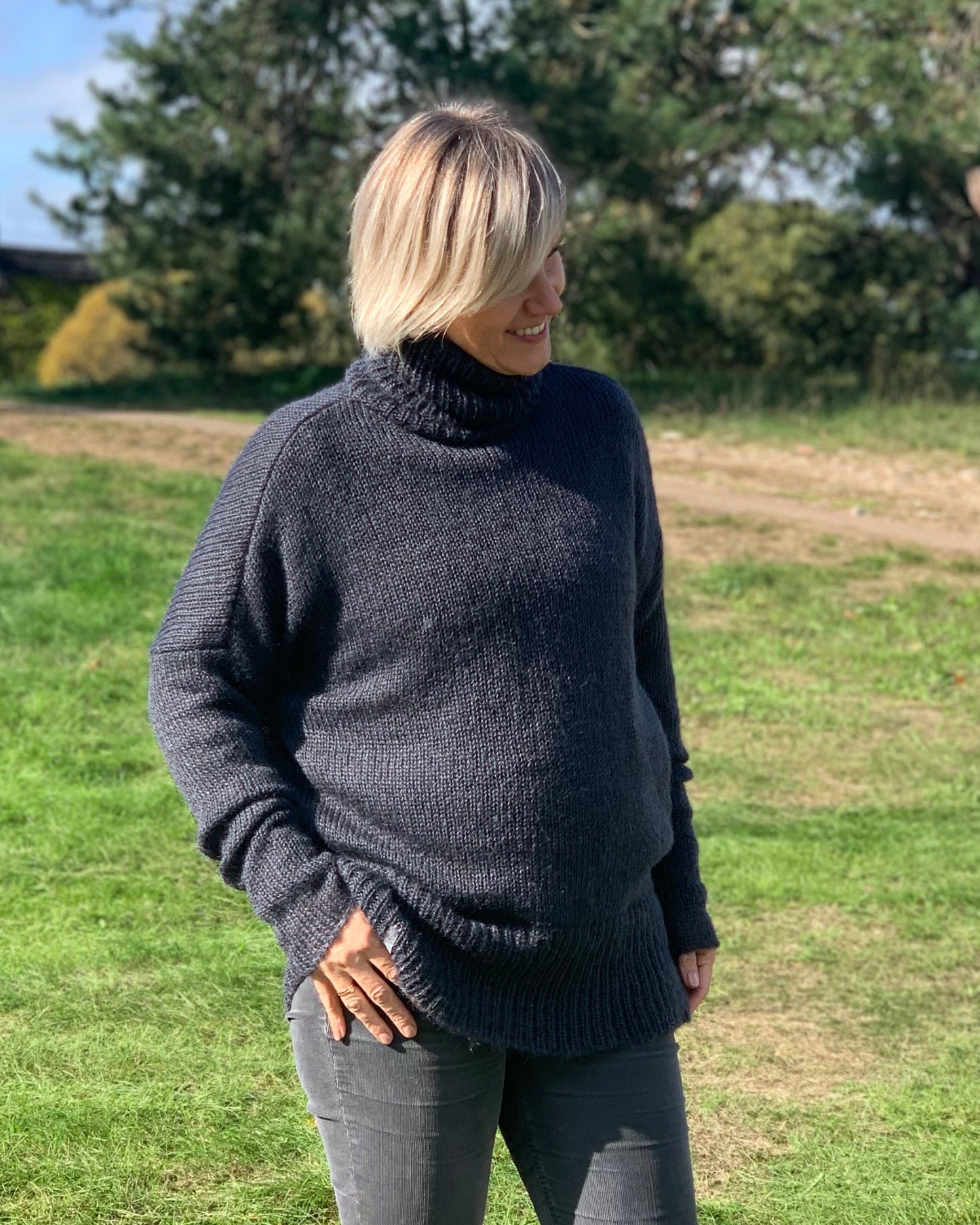 Warm breathable kid mohair & silk sweater with relaxed fit
