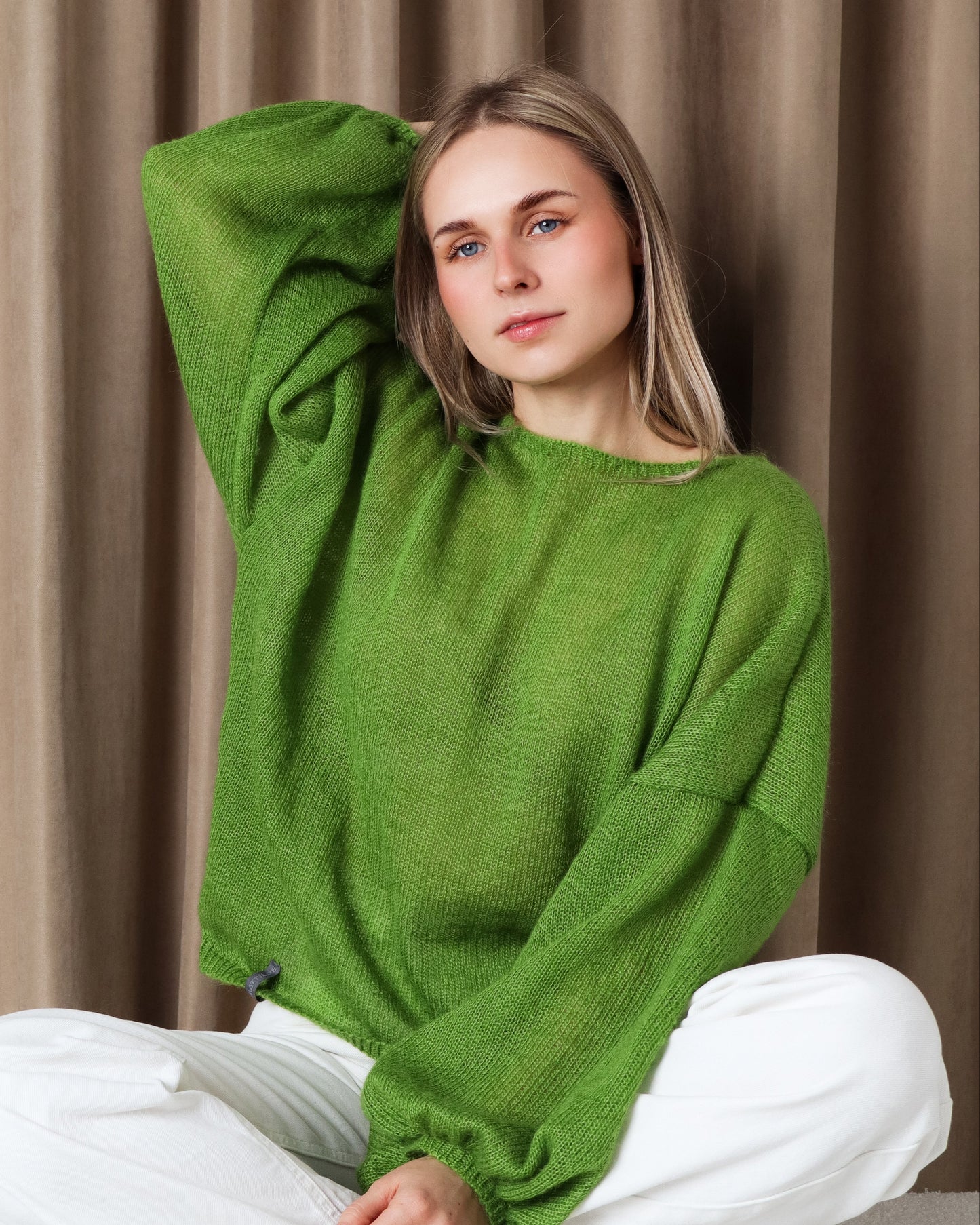 Kid Mohair & Silk Sweater with Full Sleeves