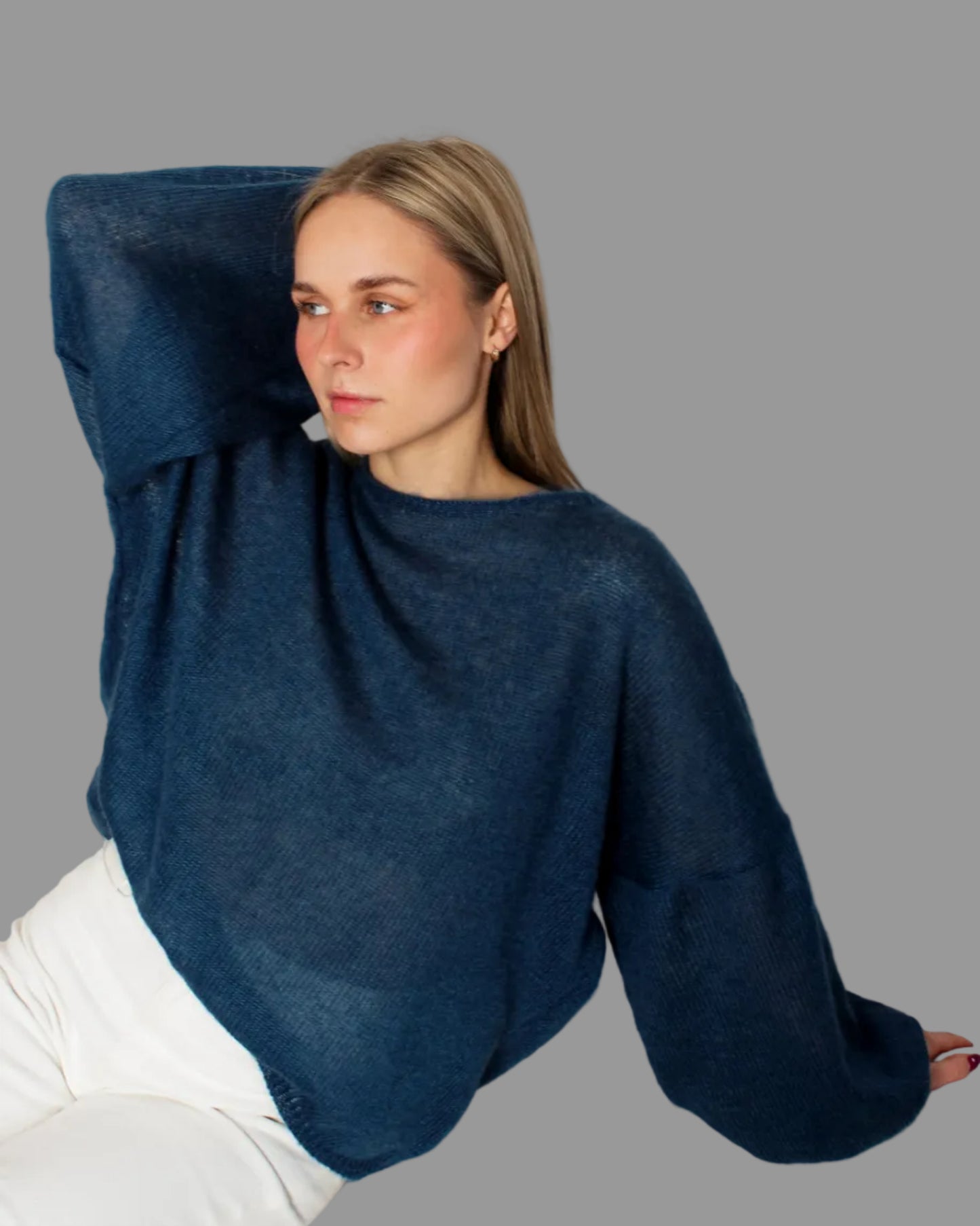 Kid Mohair & Silk Sweater with Full Sleeves
