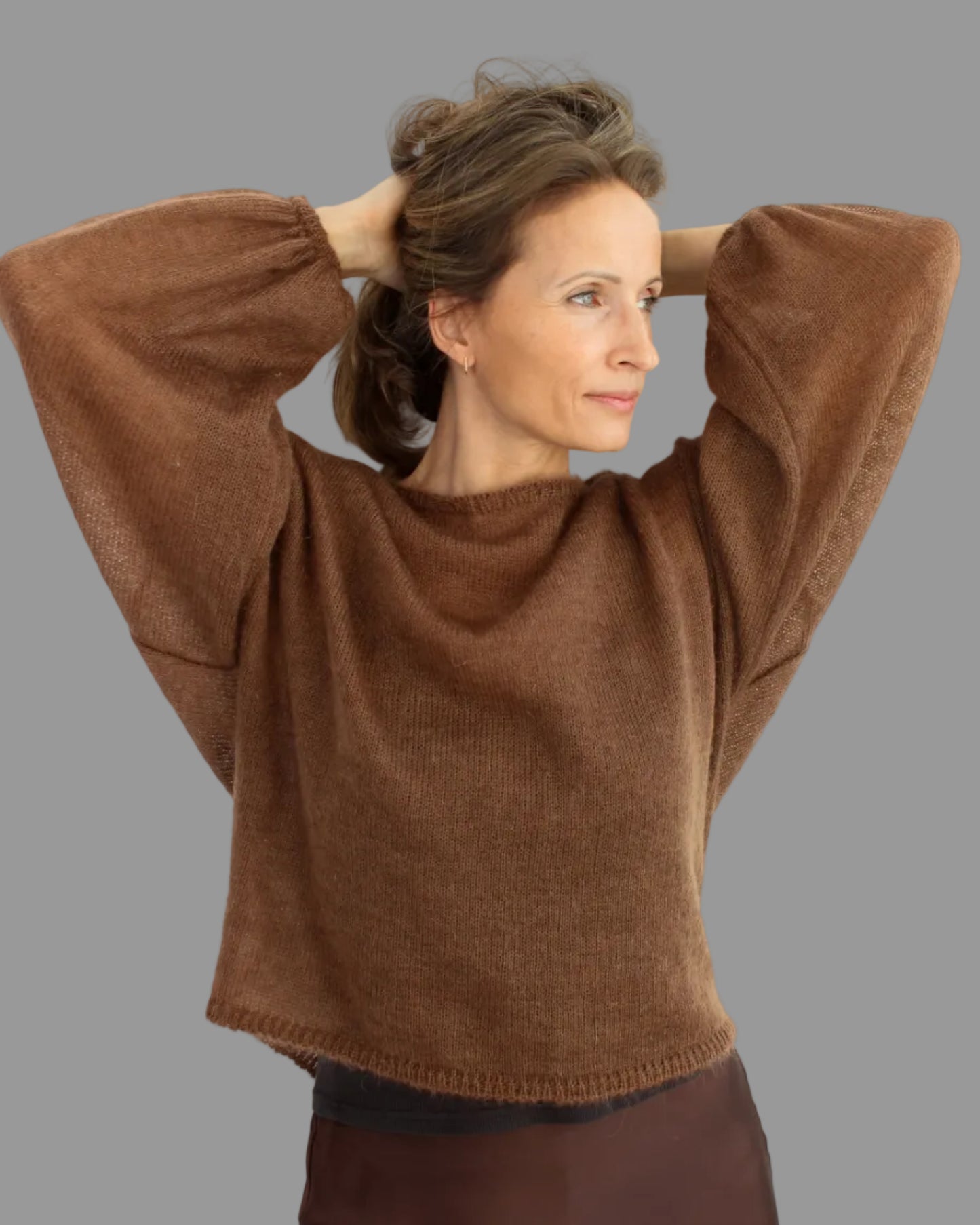 Luxury handmade sweater in kid mohair & silk