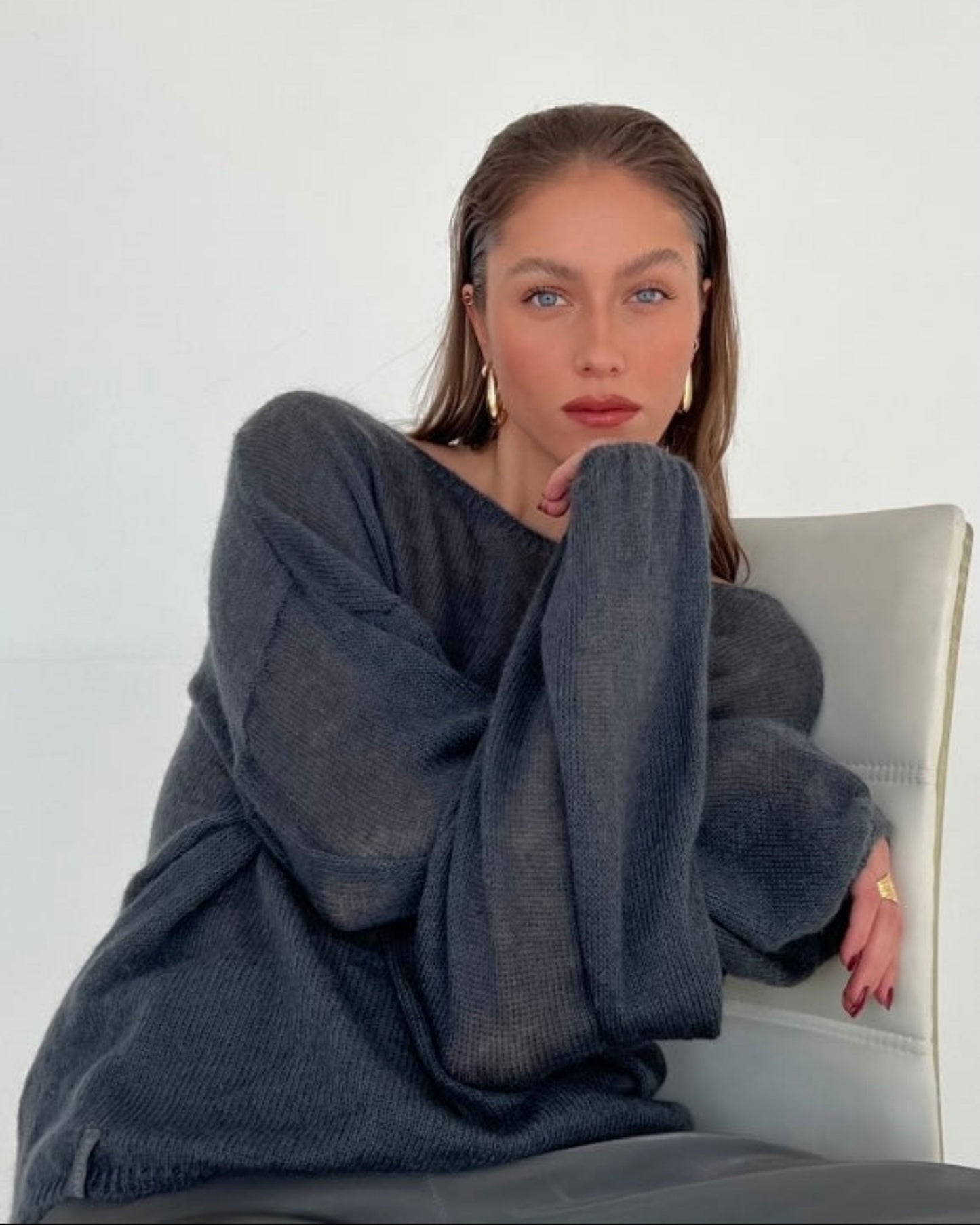 Soft knit texture in kid mohair & silk