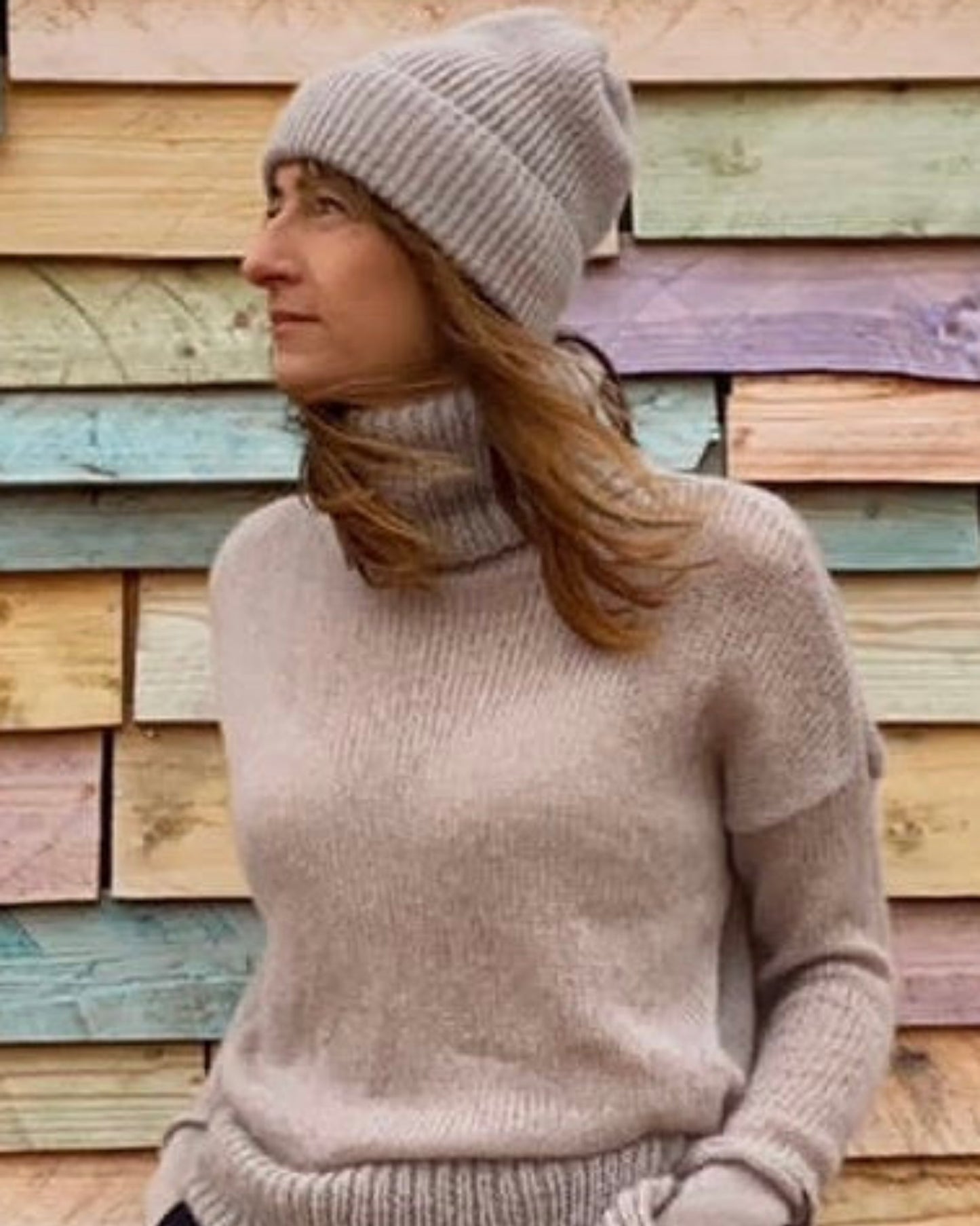 Kid Mohair & Silk Thick Turtleneck Sweater with Ribbed Edge