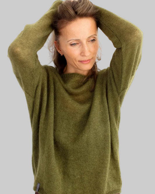 Soft knit texture in kid mohair & silk