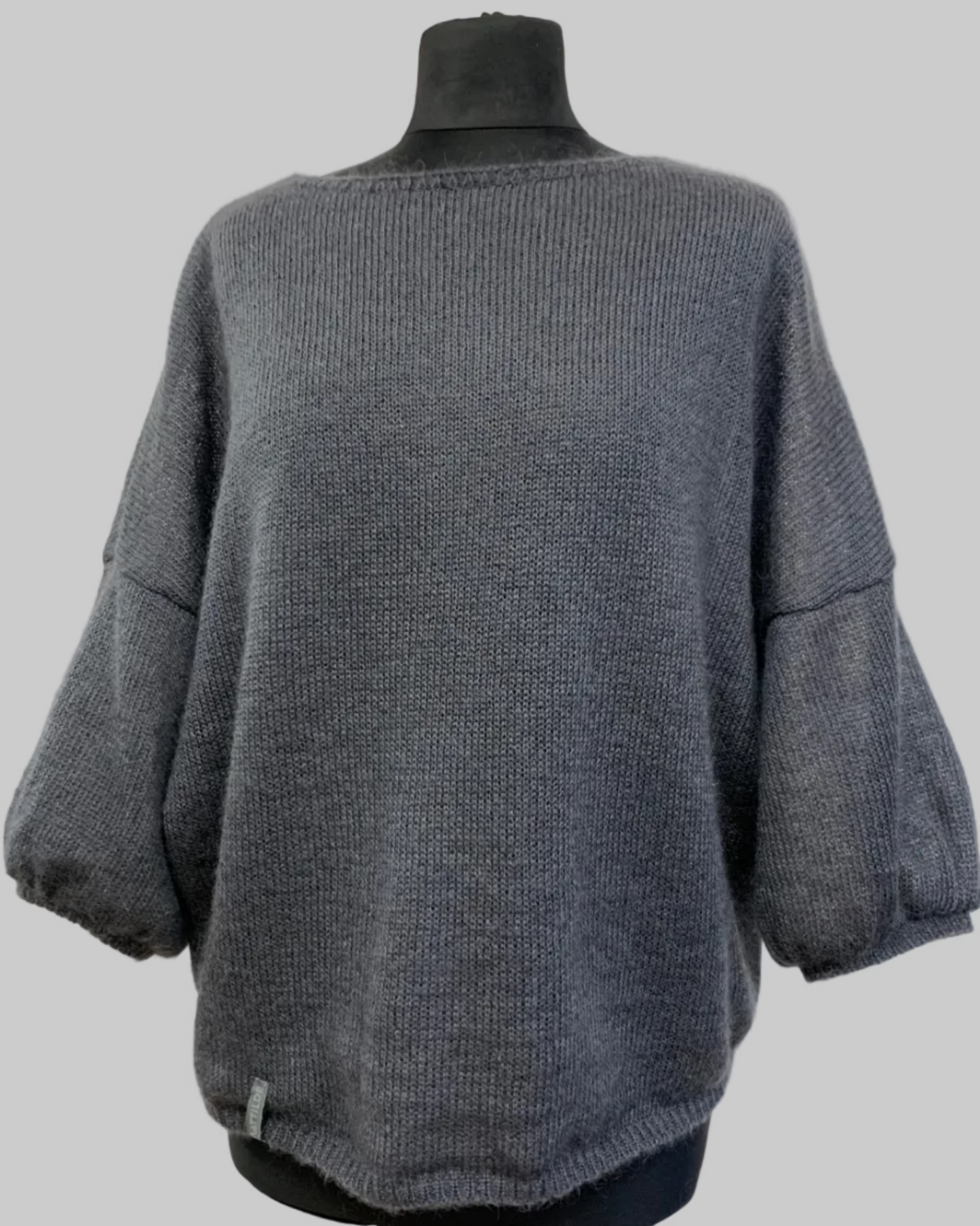 Kid Mohair & Silk Sweater with Short Balloon Sleeves