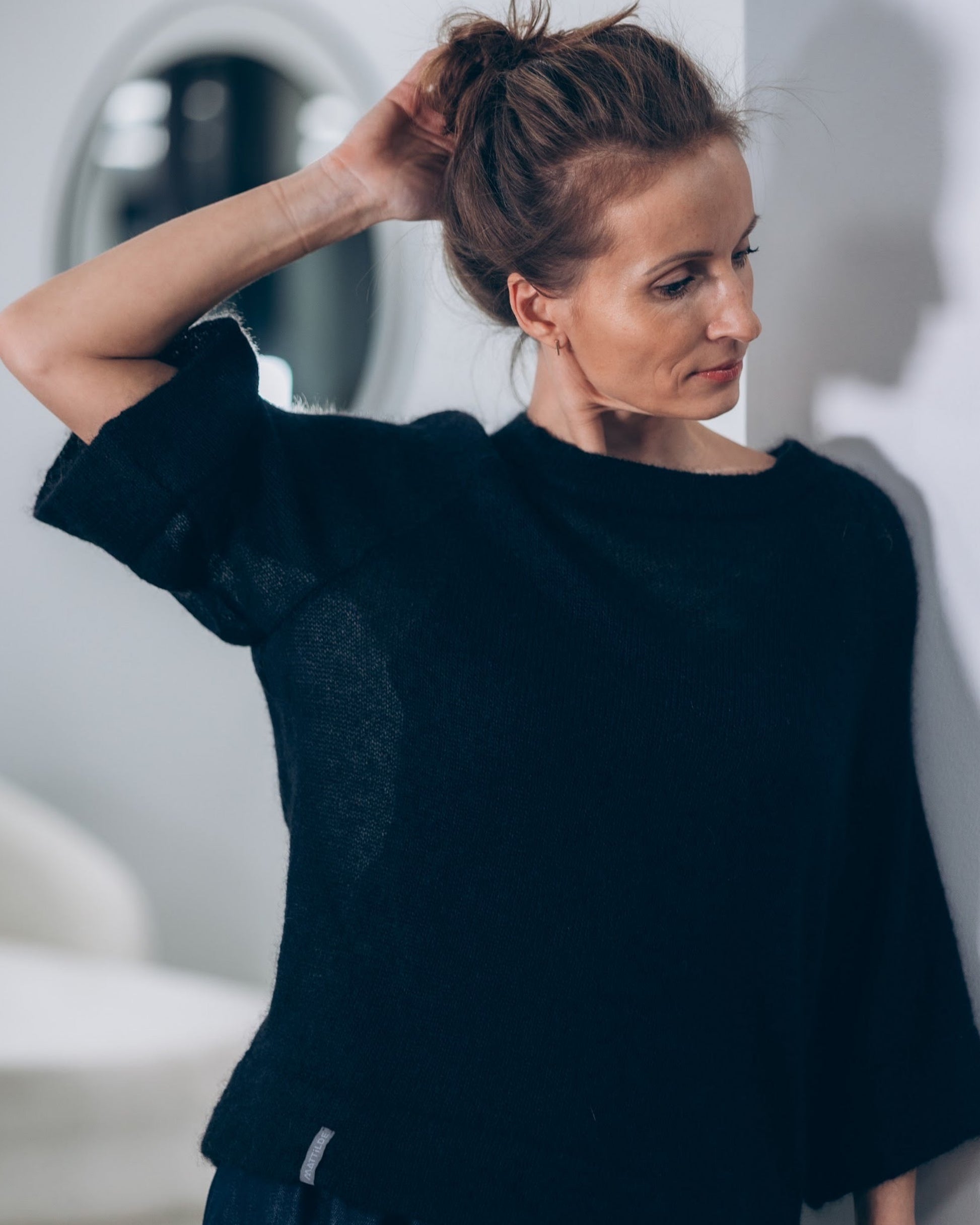 Soft knit texture in kid mohair & silk