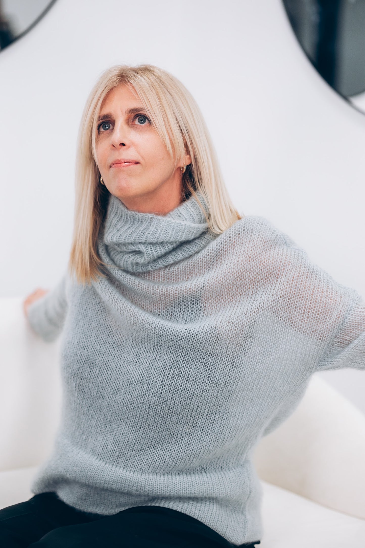 Luxury handmade turtleneck knitwear for women