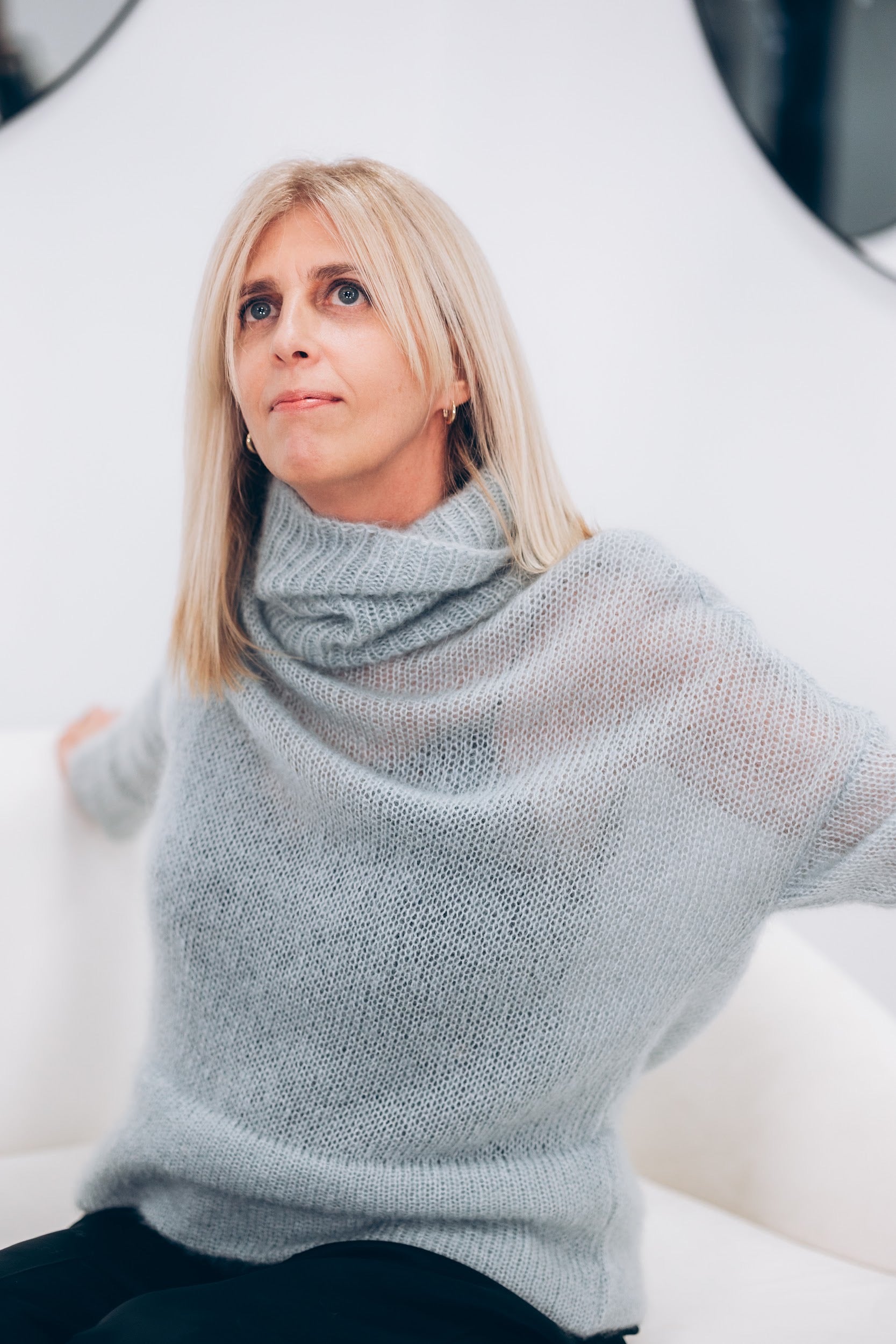 Luxury handmade turtleneck knitwear for women