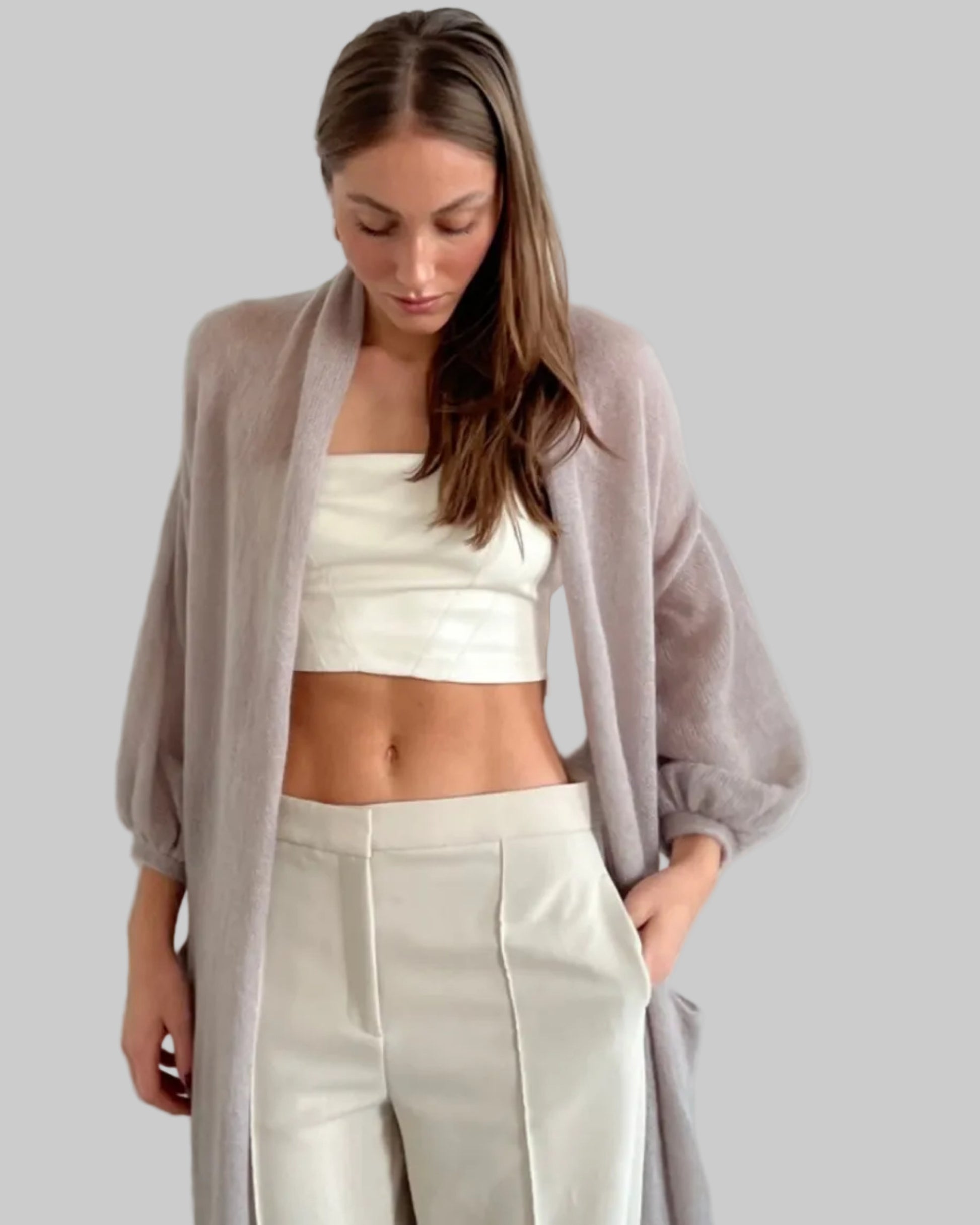 Breathable kid mohair & silk knitwear with relaxed fit
