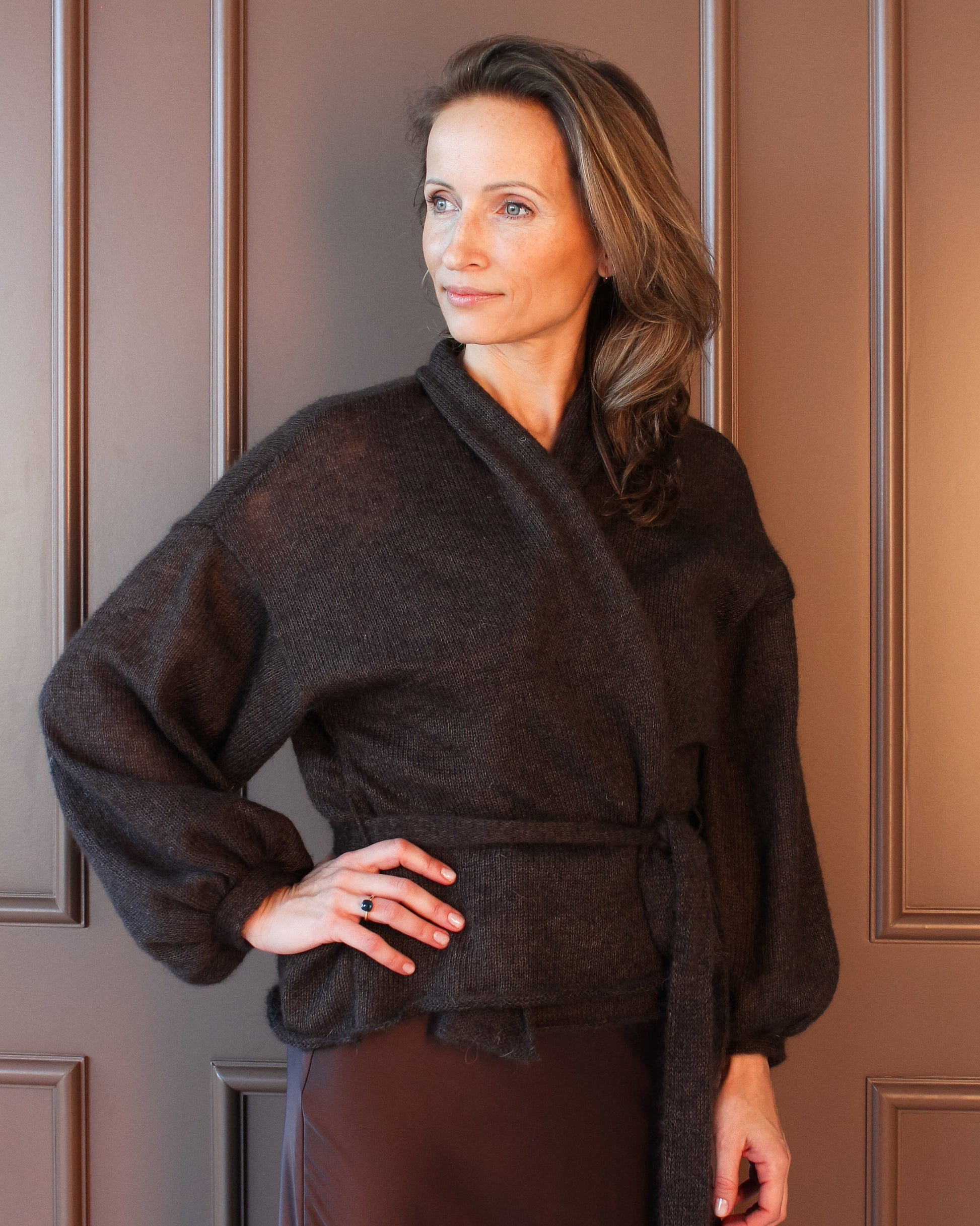 Soft knit texture in kid mohair & silk