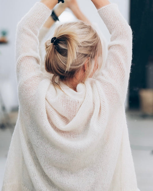 Soft warm kid mohair & silk cardigan for women