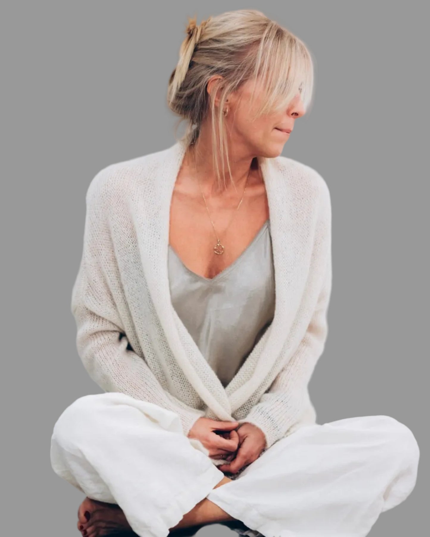 Breathable double-strand knitwear in kid mohair & silk