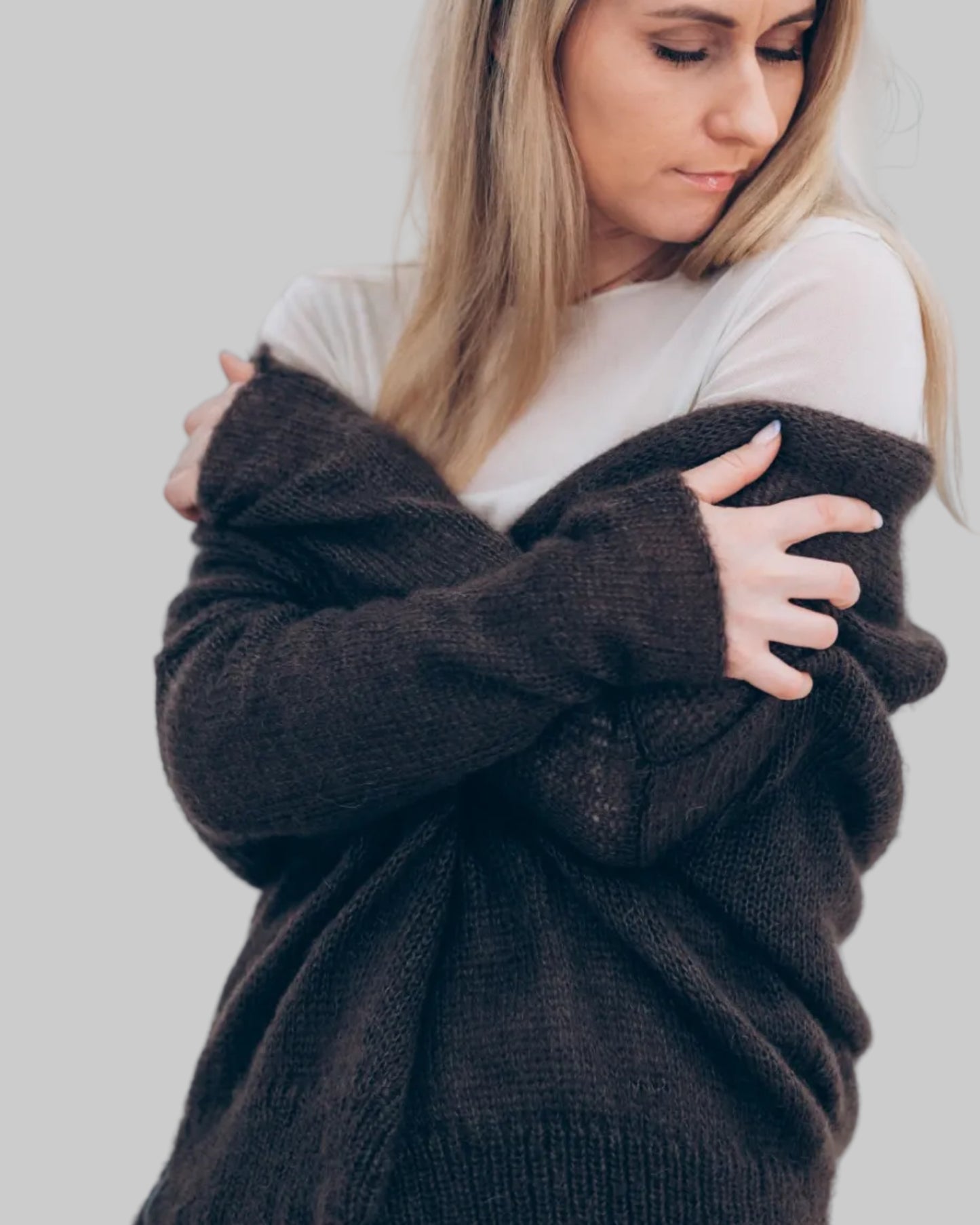 Kid Mohair & Silk Double-strand Short Cardigan