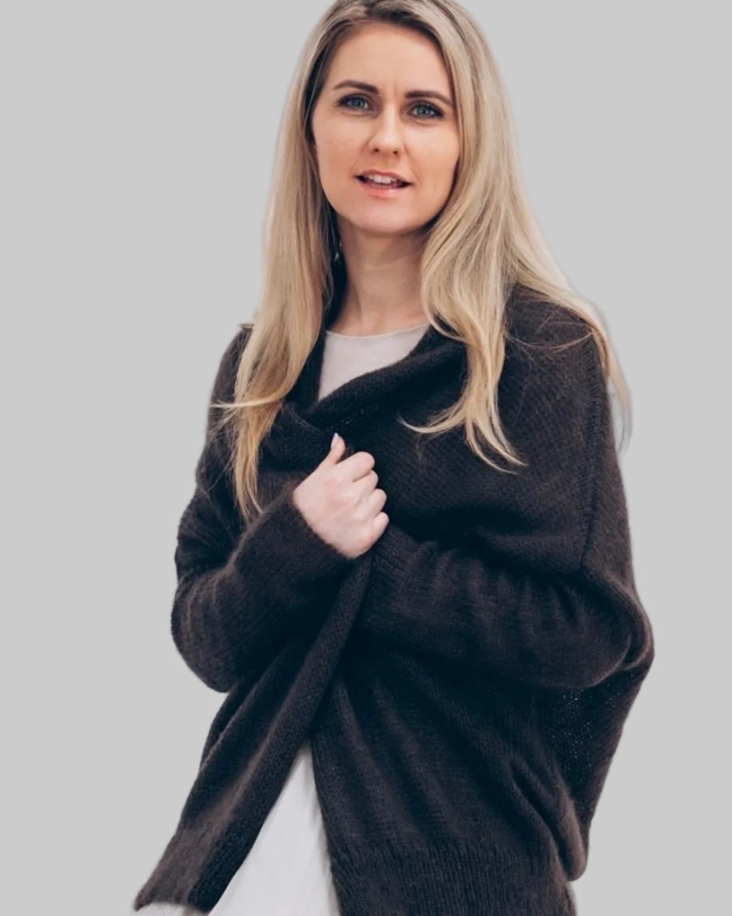Kid Mohair & Silk Double-strand Short Cardigan