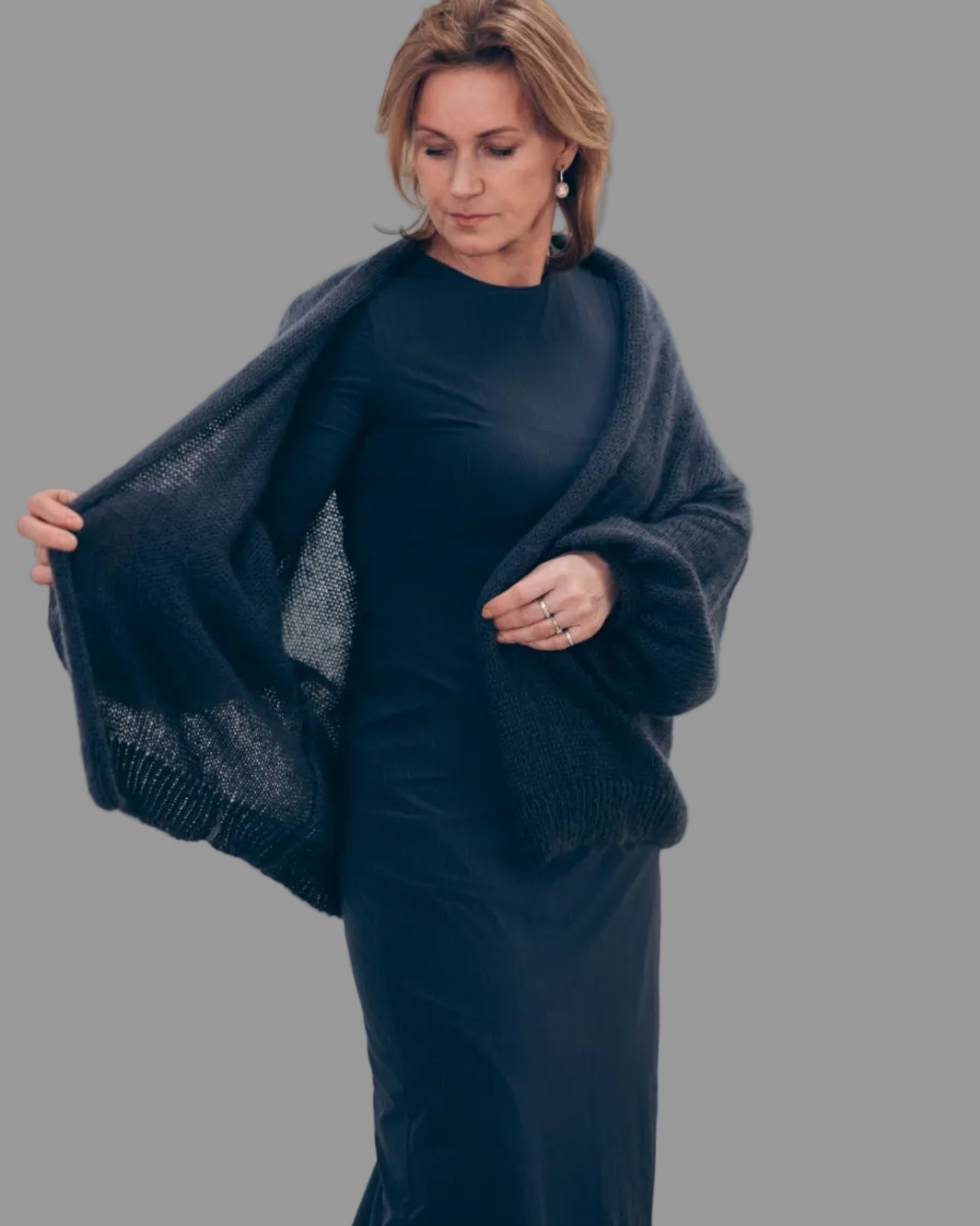 Soft knit texture in thick kid mohair & silk