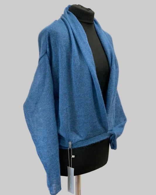 Kid Mohair & Silk Cropped Wrap Cardigan