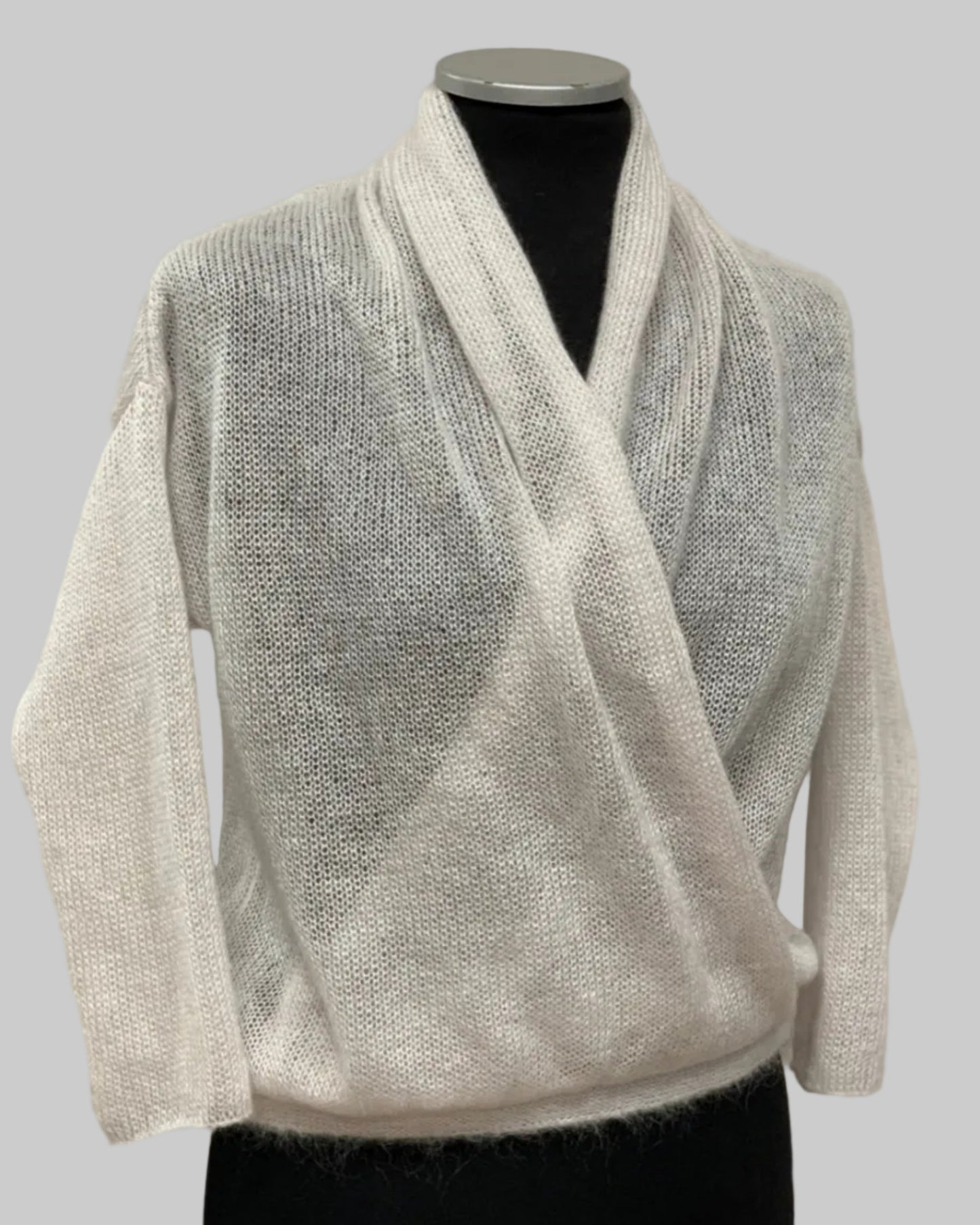 Kid Mohair & Silk Cropped Wrap Cardigan