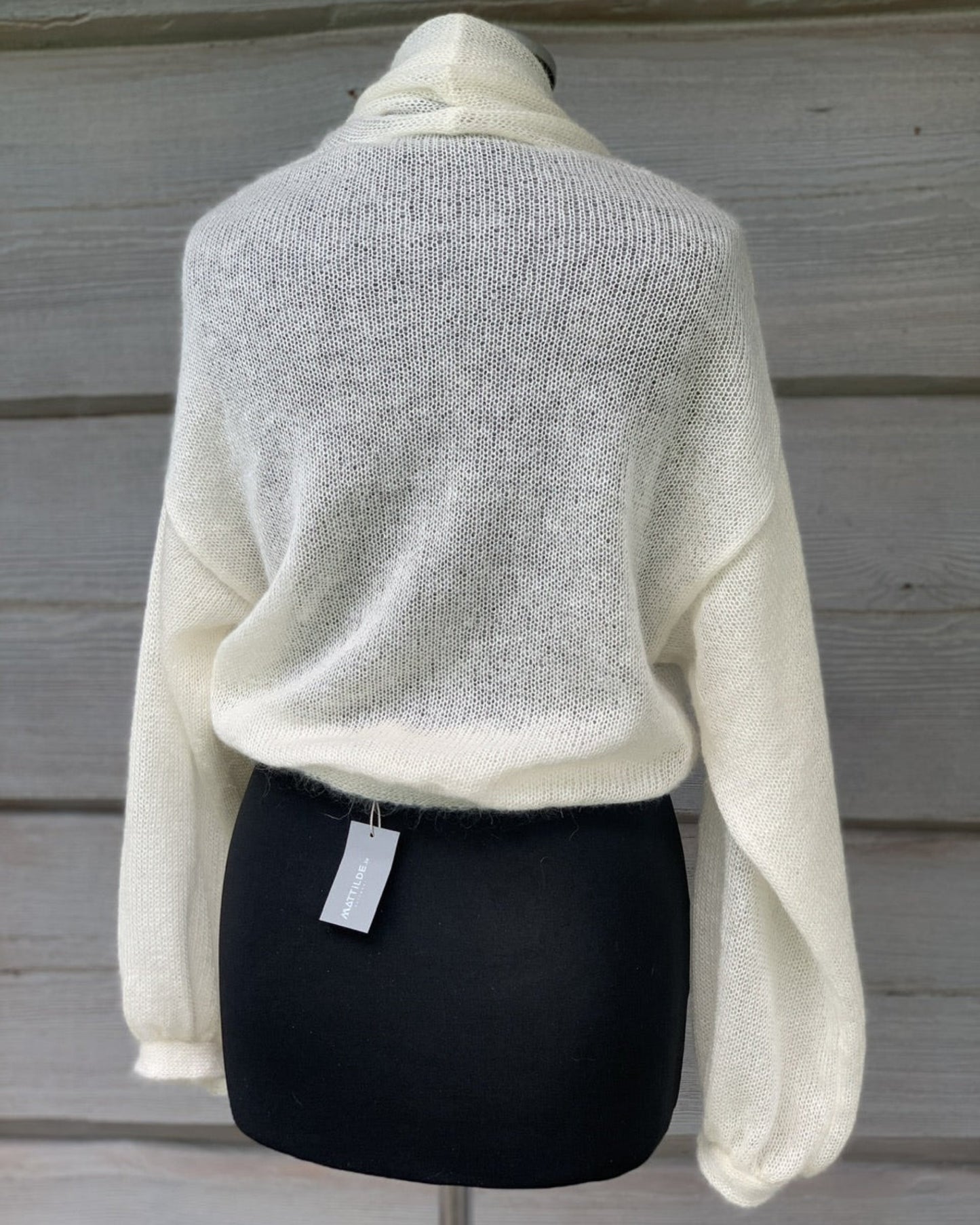 Kid Mohair & Silk Cropped Wrap Cardigan with Full Sleeves