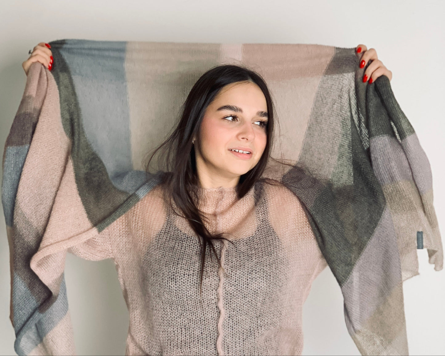 Soft lightweight kid mohair & silk scarf for women