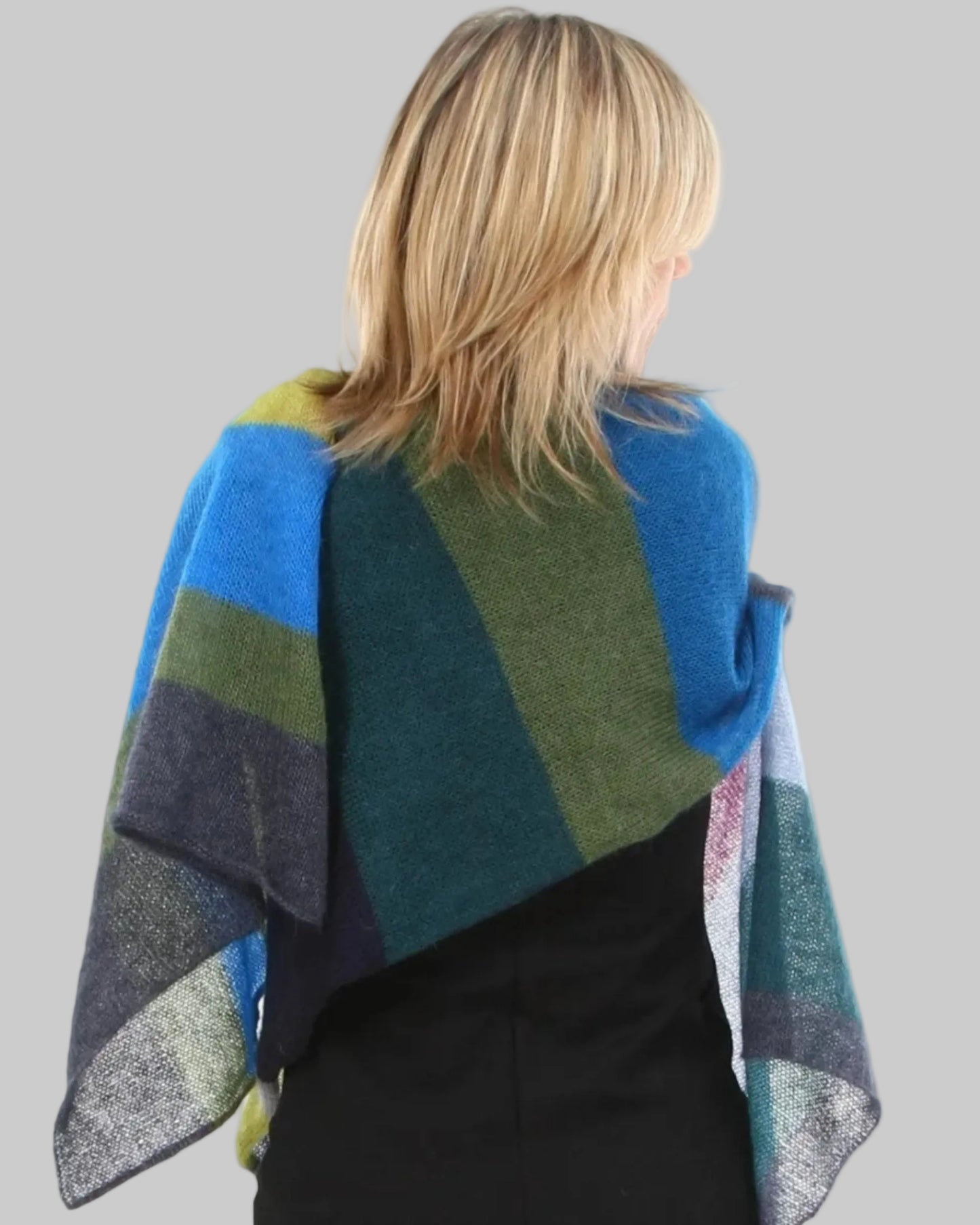 Premium handmade multicolor scarf in kid mohair & silk
