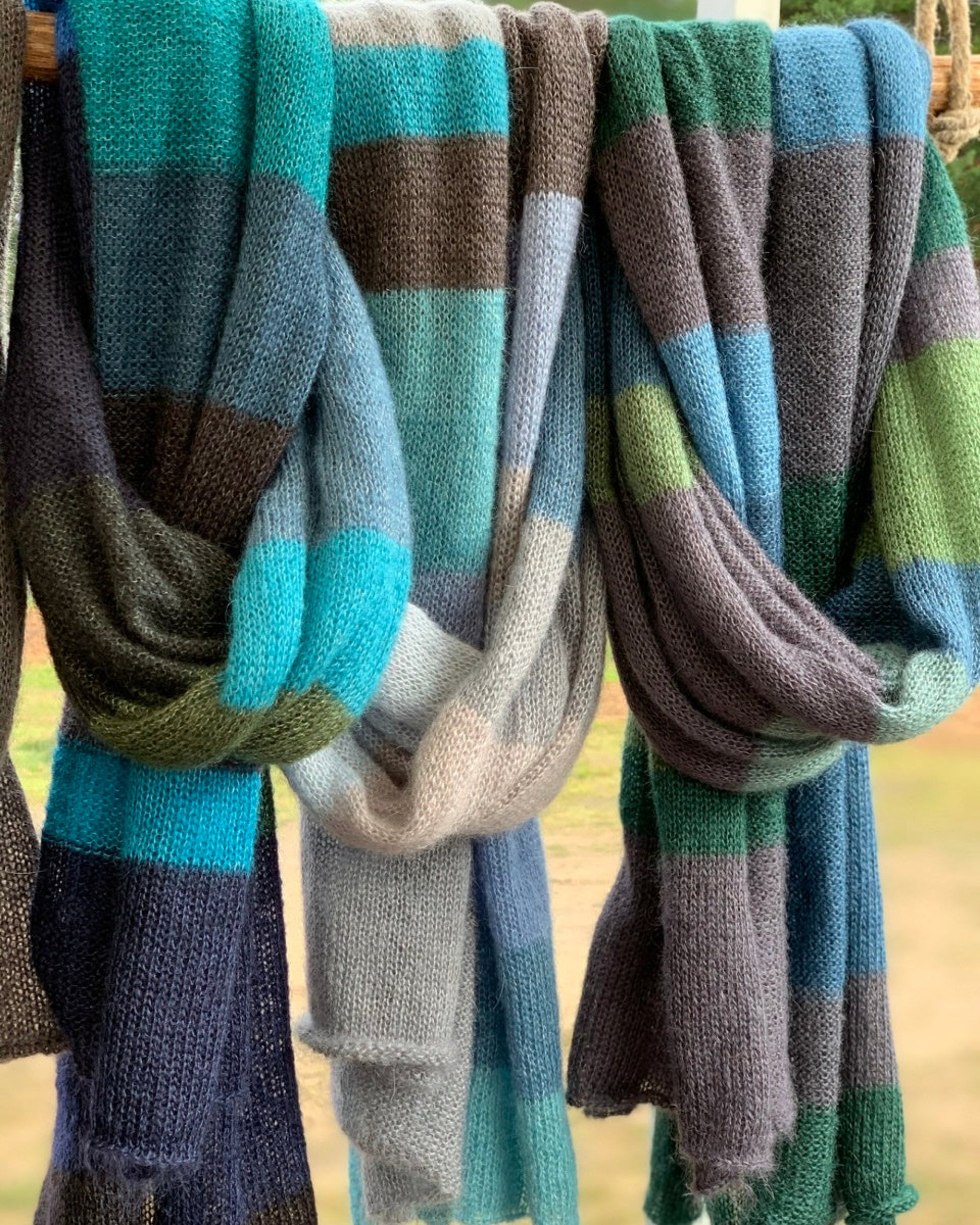 Breathable kid mohair & silk knitwear accessory