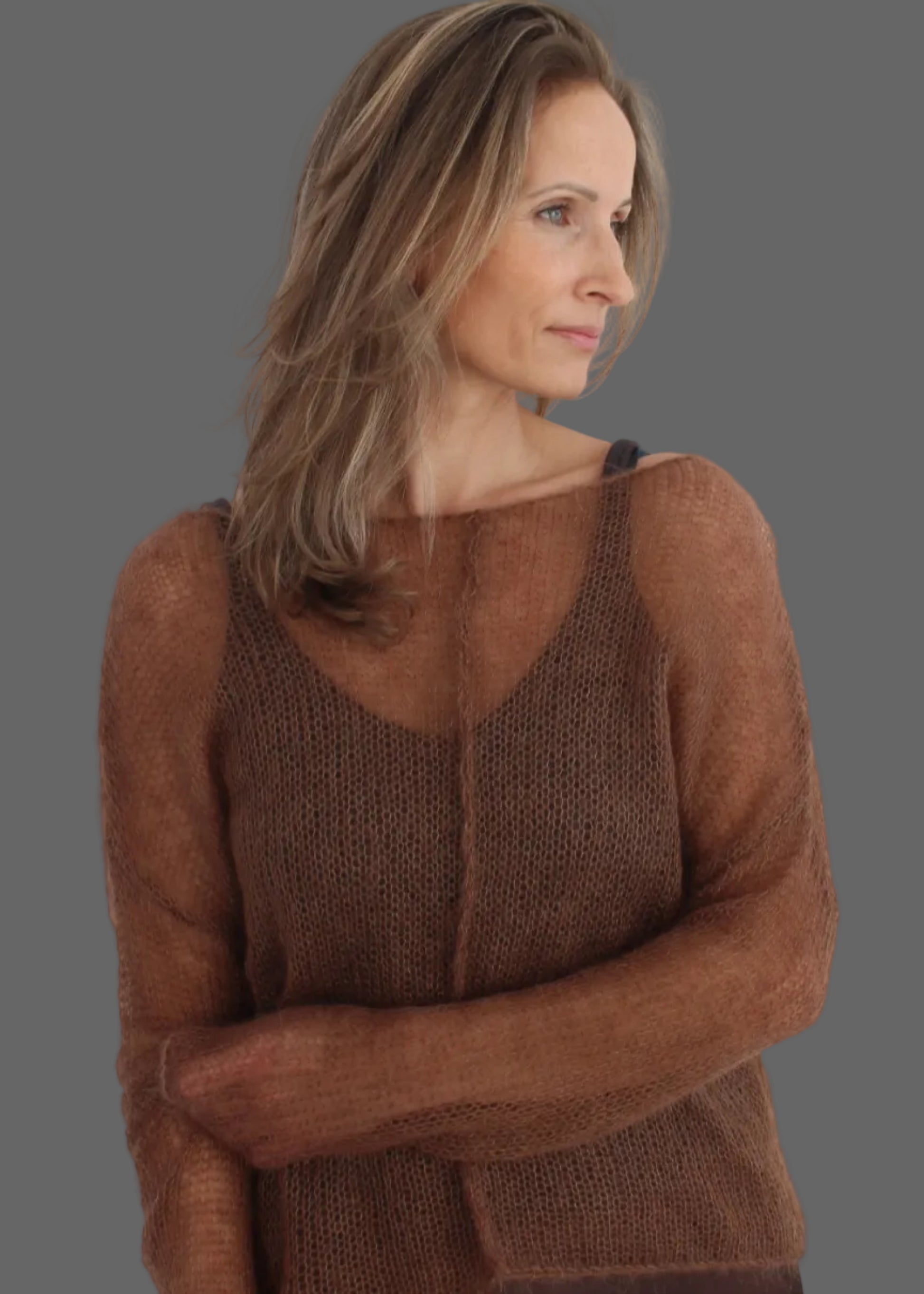 Handmade mesh kid mohair & silk slim-fit sweater