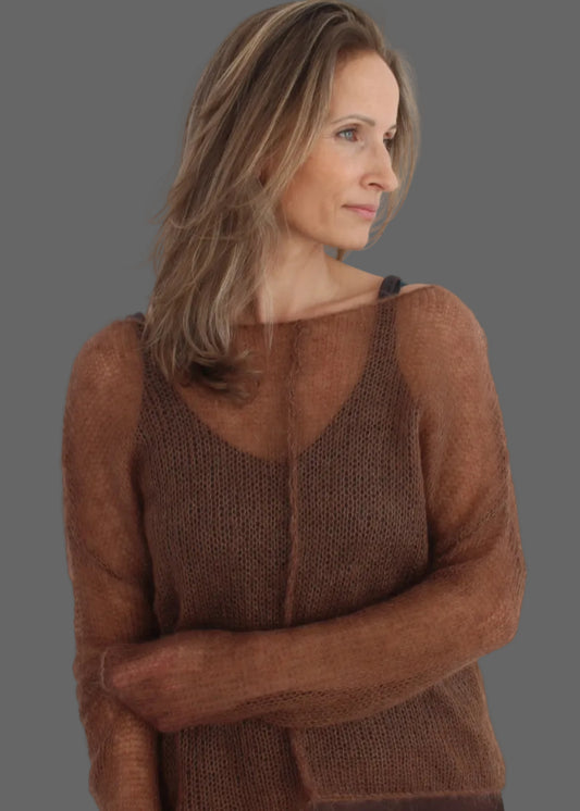 Handmade mesh kid mohair & silk slim-fit sweater